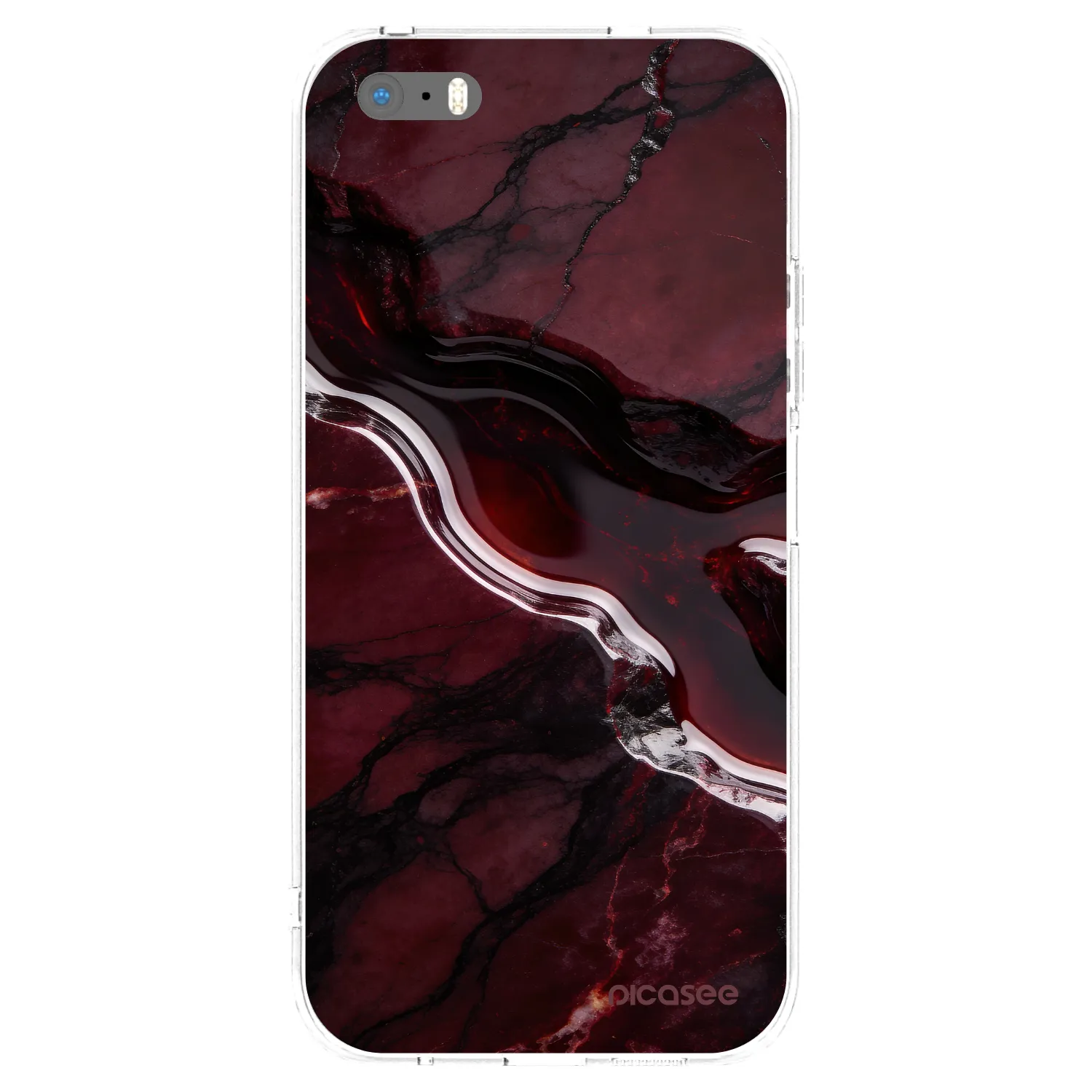 Picasee silikonový průhledný obal pro Apple iPhone 5/5S/SE - Cherry stone