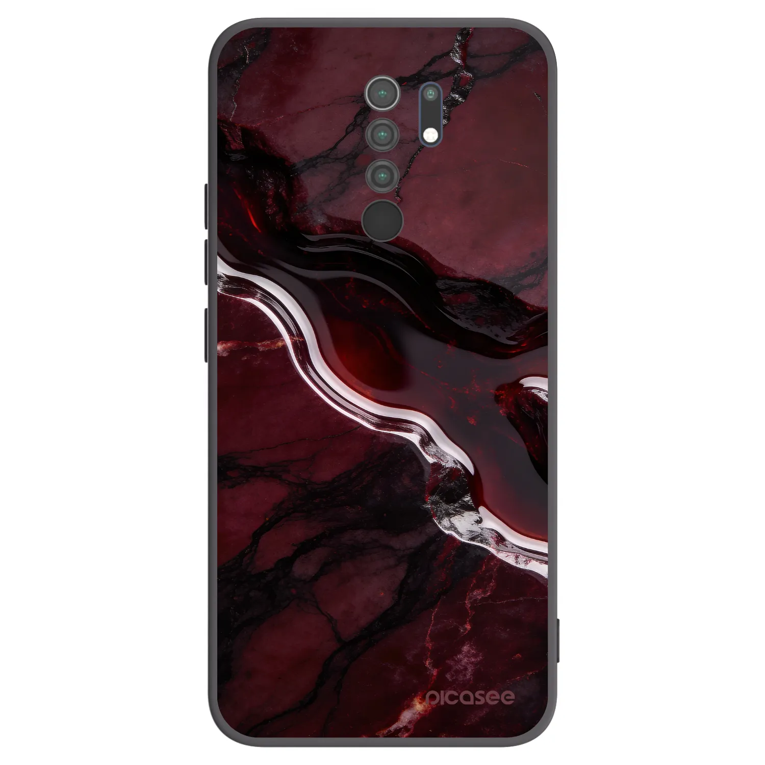 Picasee silikonový černý obal pro Xiaomi Redmi 9 - Cherry stone