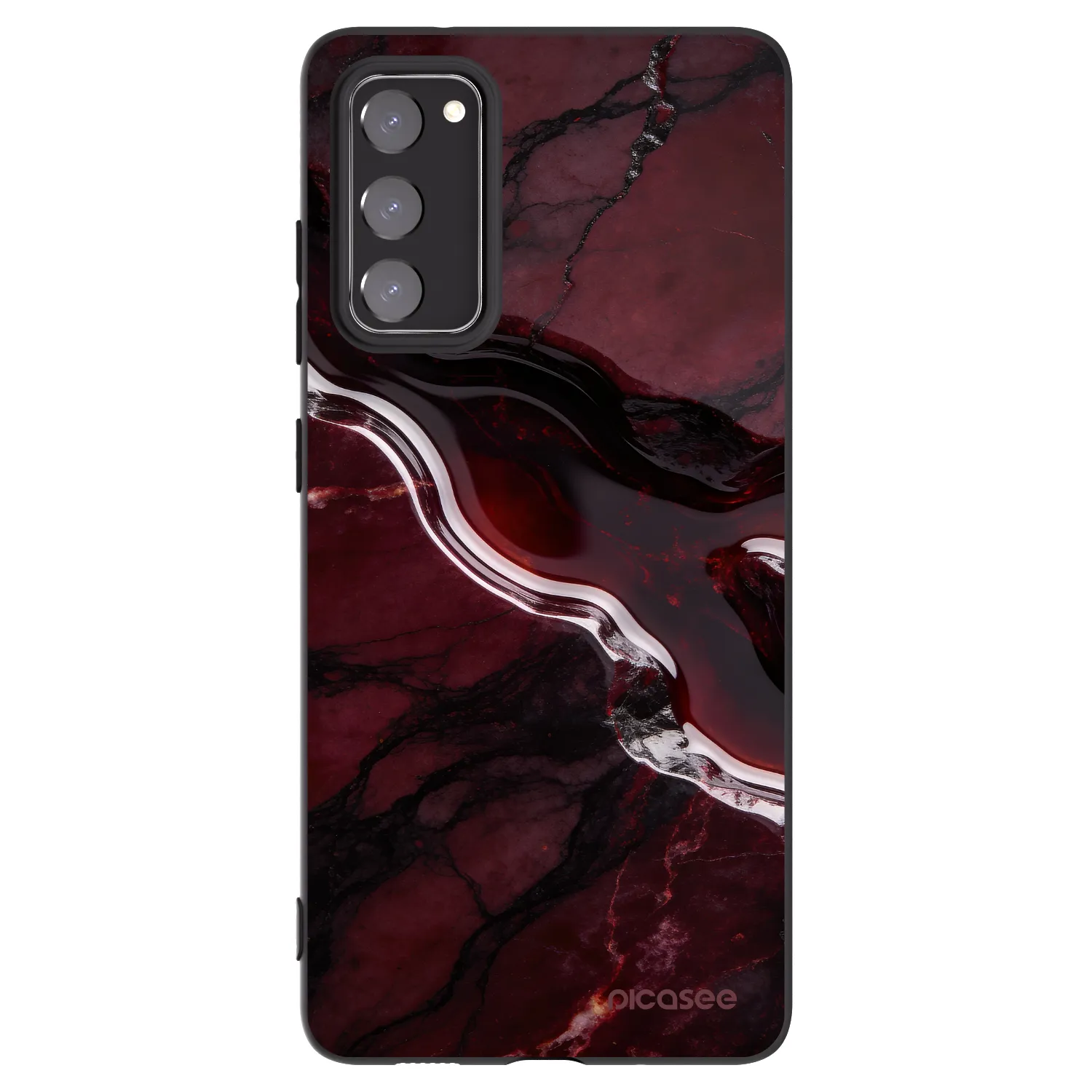 Picasee silikonový černý obal pro Samsung Galaxy S20 FE - Cherry stone