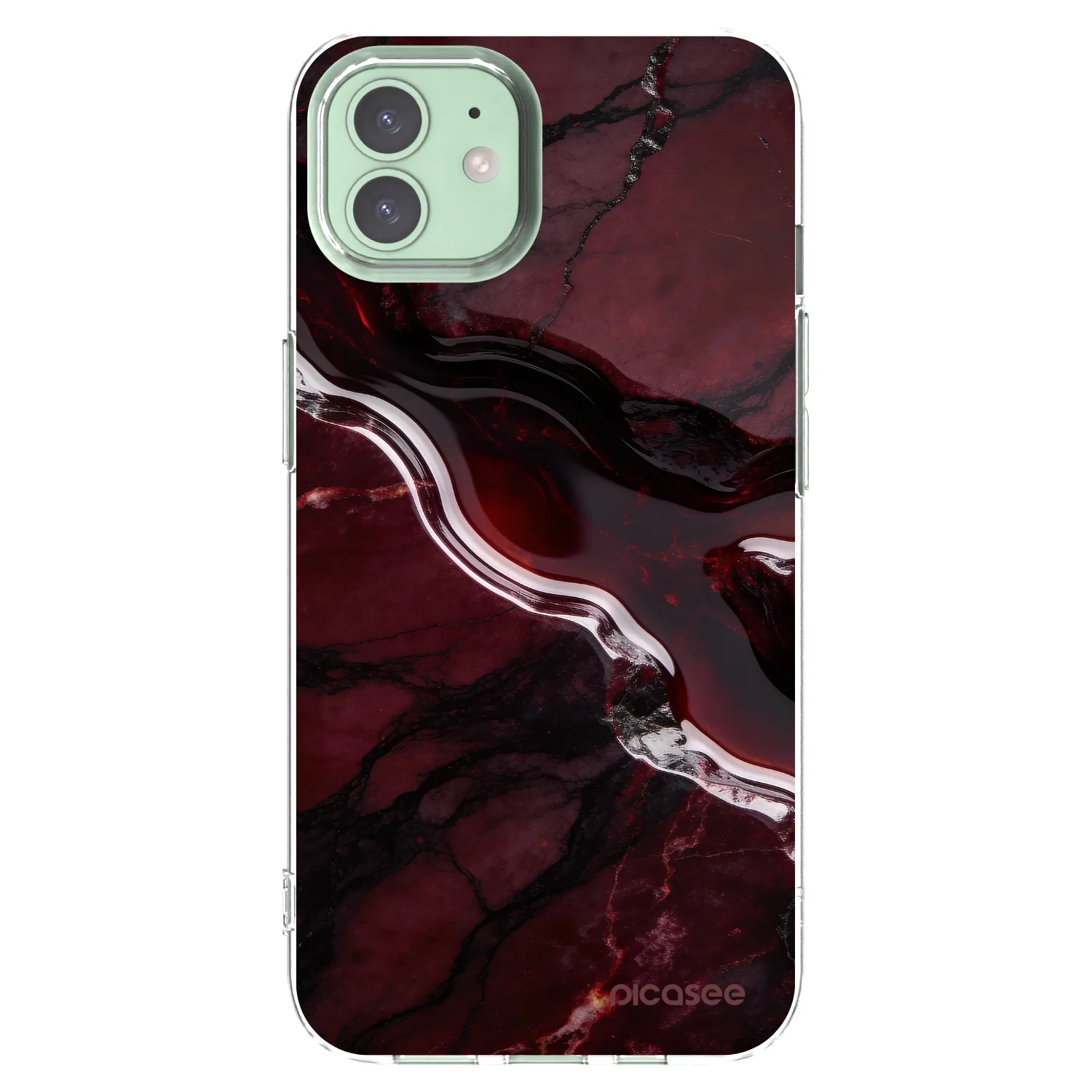 Picasee silikonový průhledný obal pro Apple iPhone 12 - Cherry stone