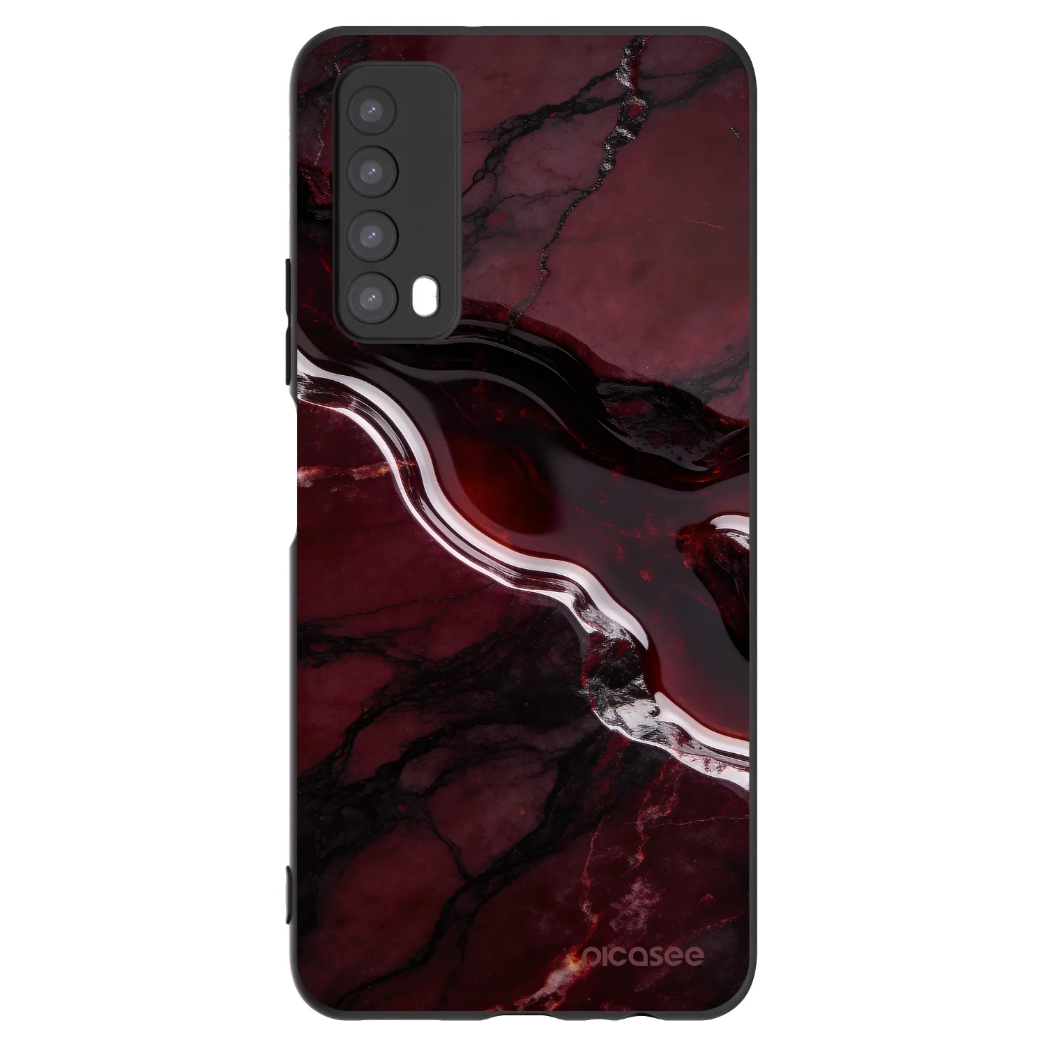 Picasee silikonový černý obal pro Huawei P Smart 2021 - Cherry stone