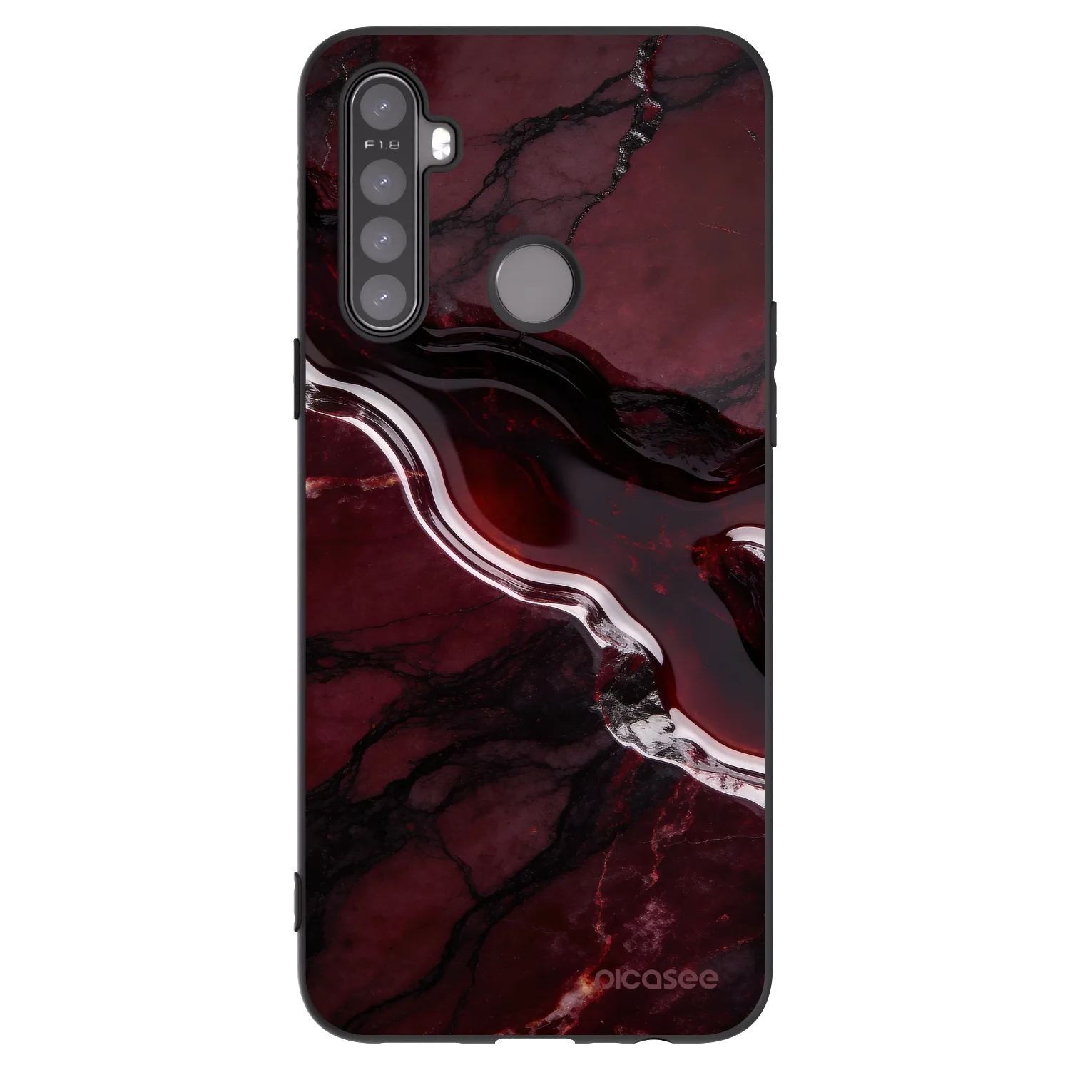 Picasee silikonový černý obal pro Realme 6i - Cherry stone