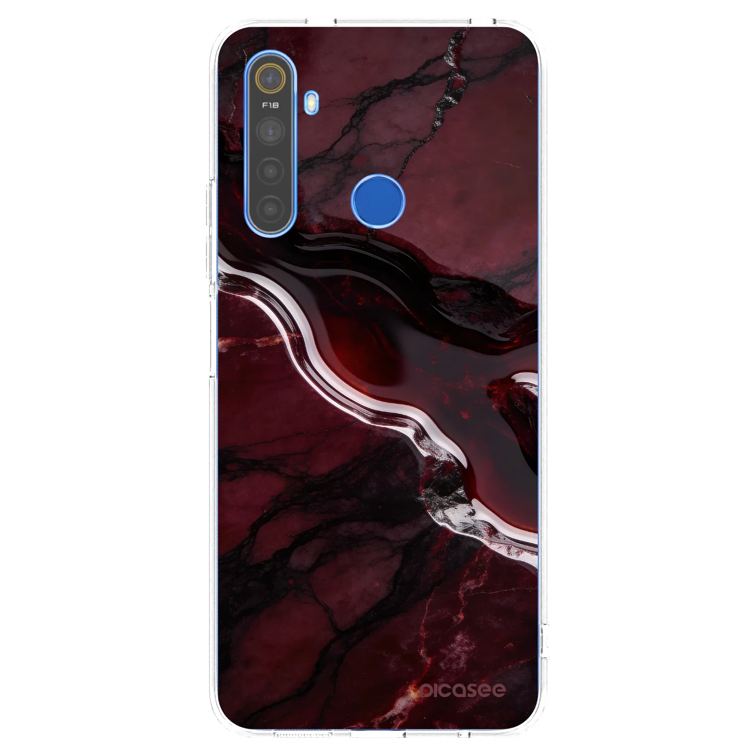 Picasee silikonový průhledný obal pro Realme 5 - Cherry stone