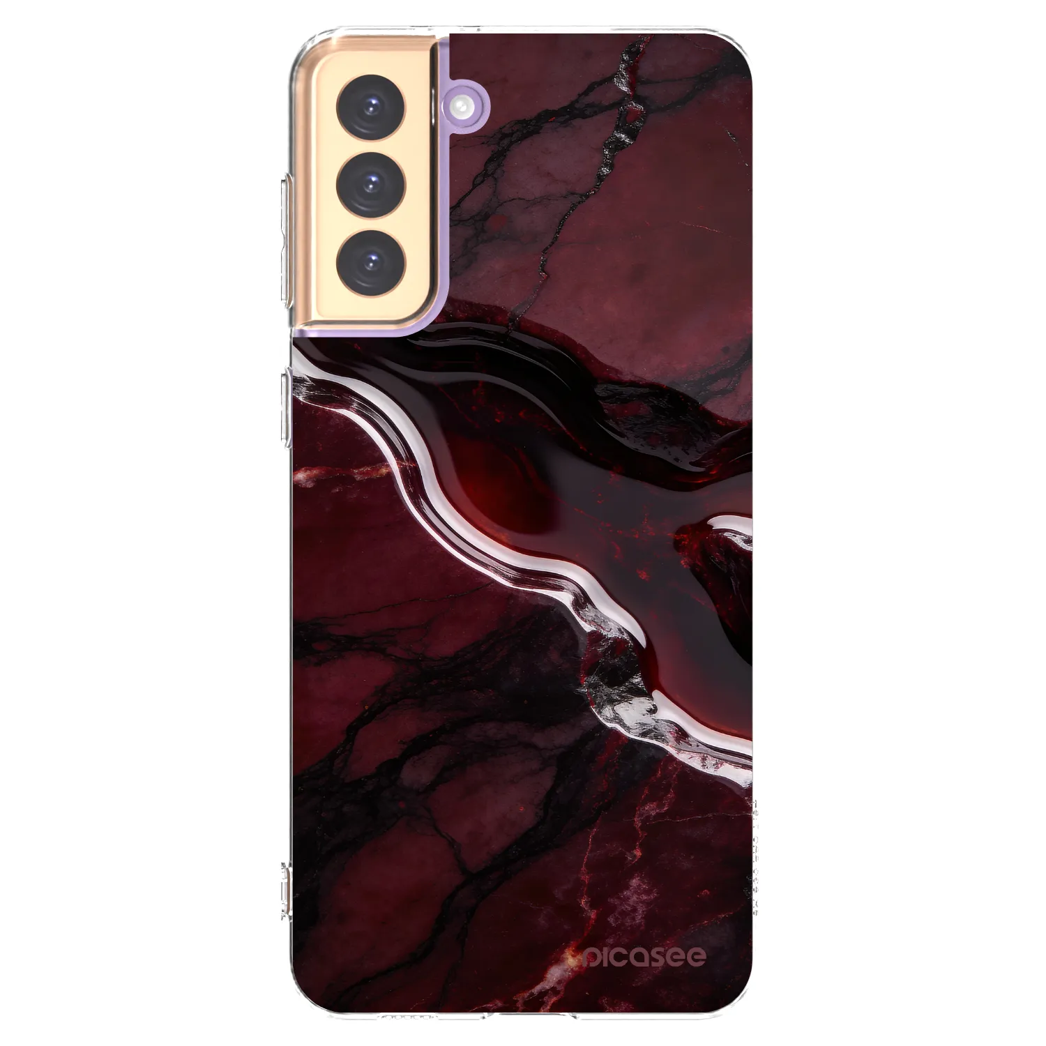 Picasee silikonový průhledný obal pro Samsung Galaxy S21+ 5G G996F - Cherry stone