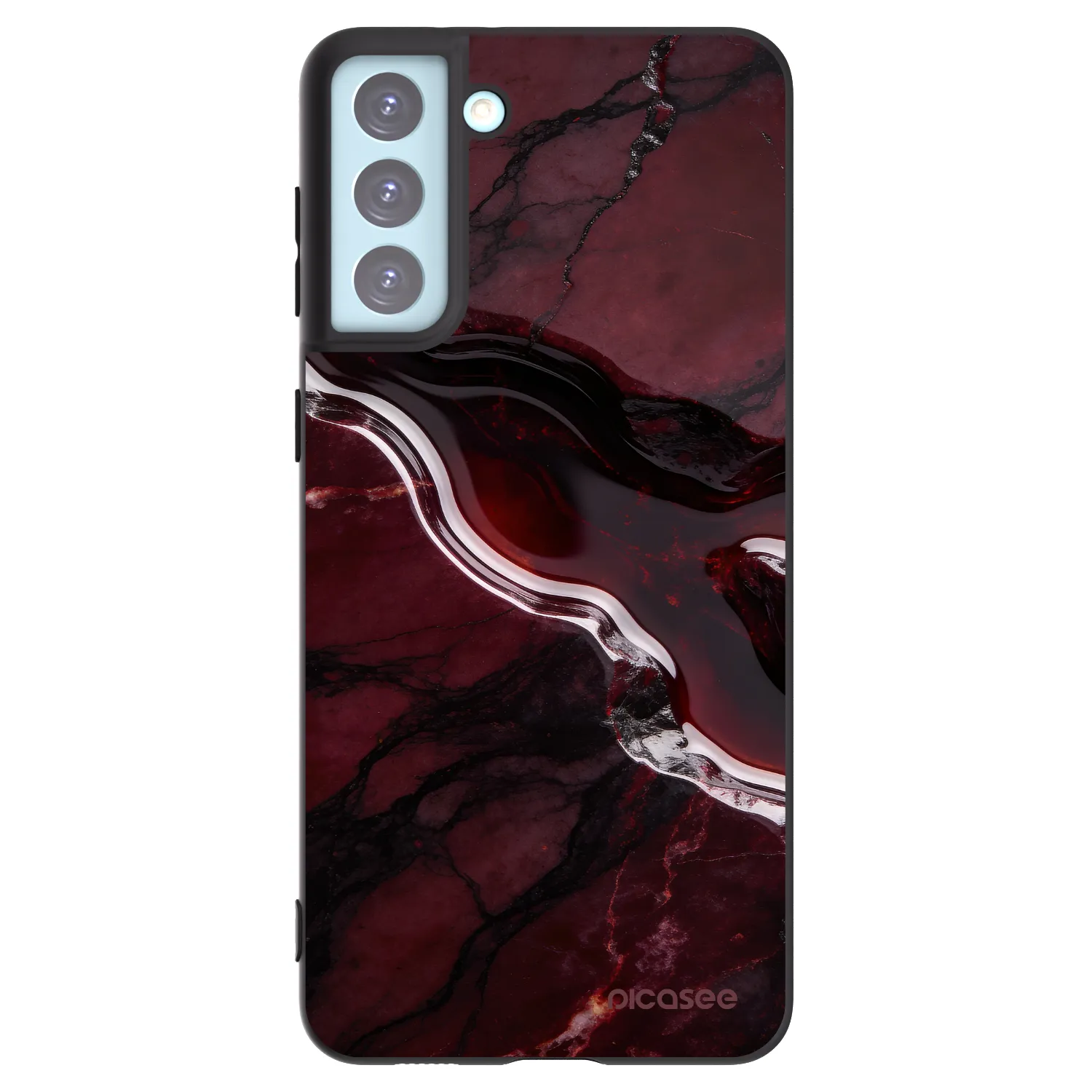 Picasee silikonový černý obal pro Samsung Galaxy S21+ 5G G996F - Cherry stone