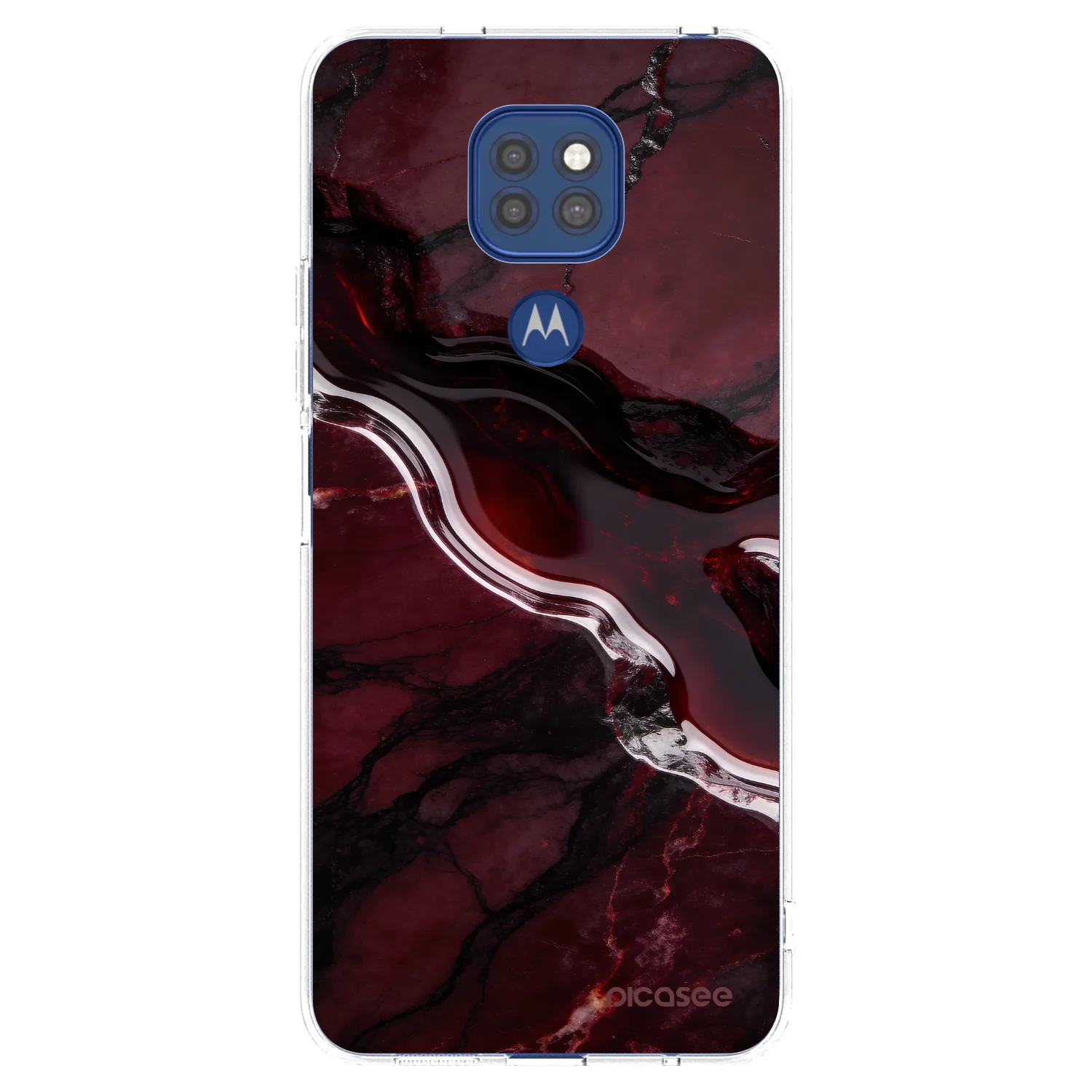 Picasee silikonový průhledný obal pro Motorola Moto G9 Play - Cherry stone