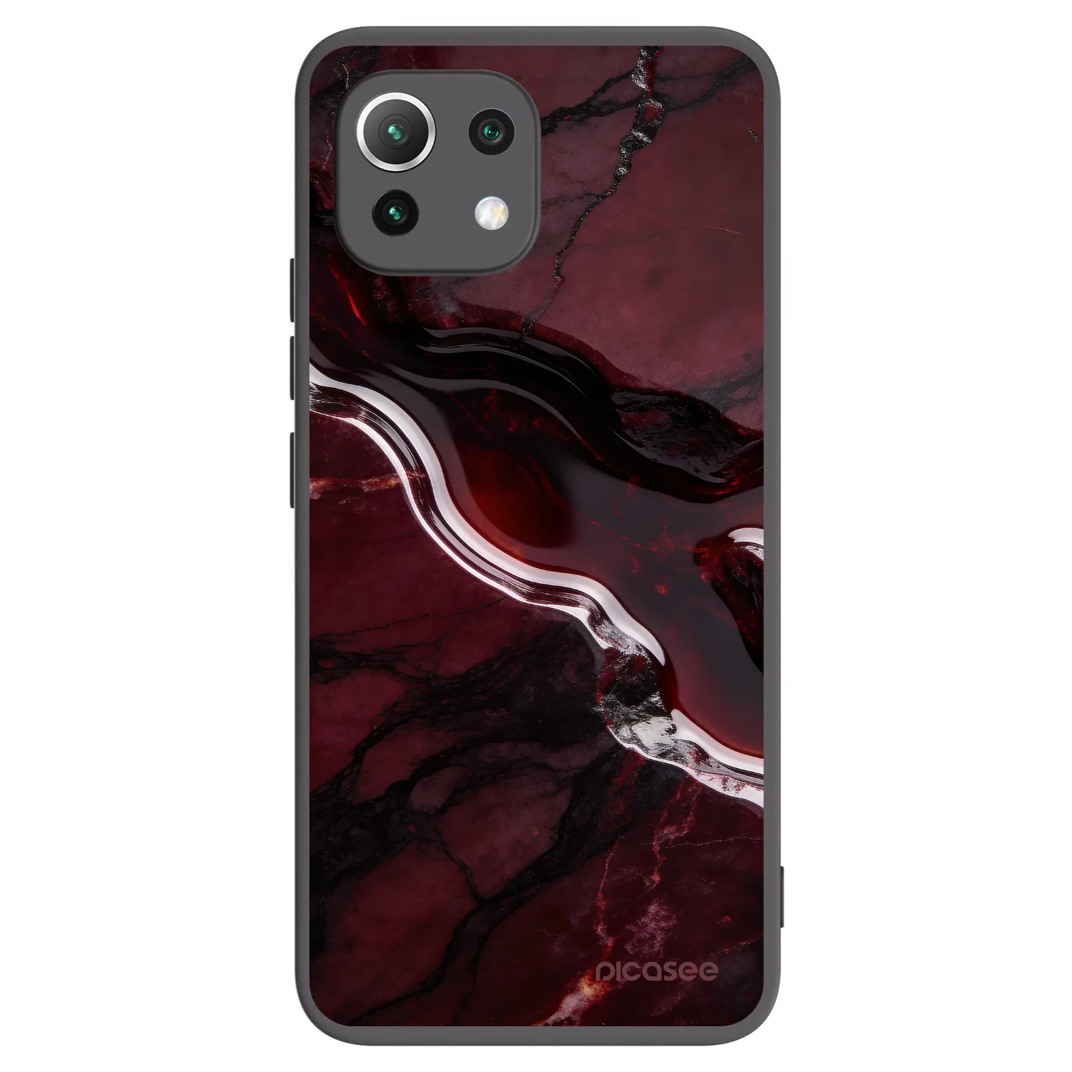 Picasee silikonový černý obal pro Xiaomi Mi 11 Lite - Cherry stone