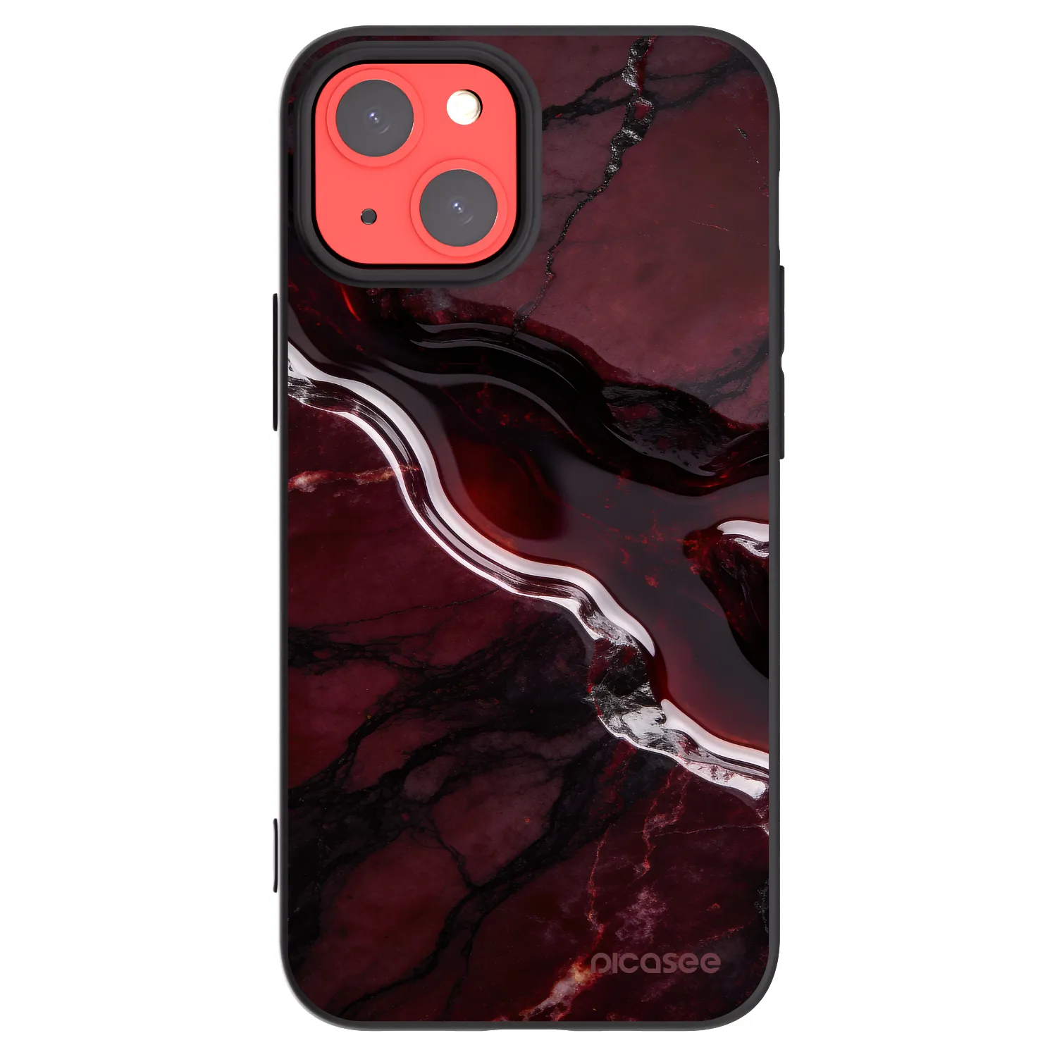 Picasee silikonový černý obal pro Apple iPhone 13 mini - Cherry stone