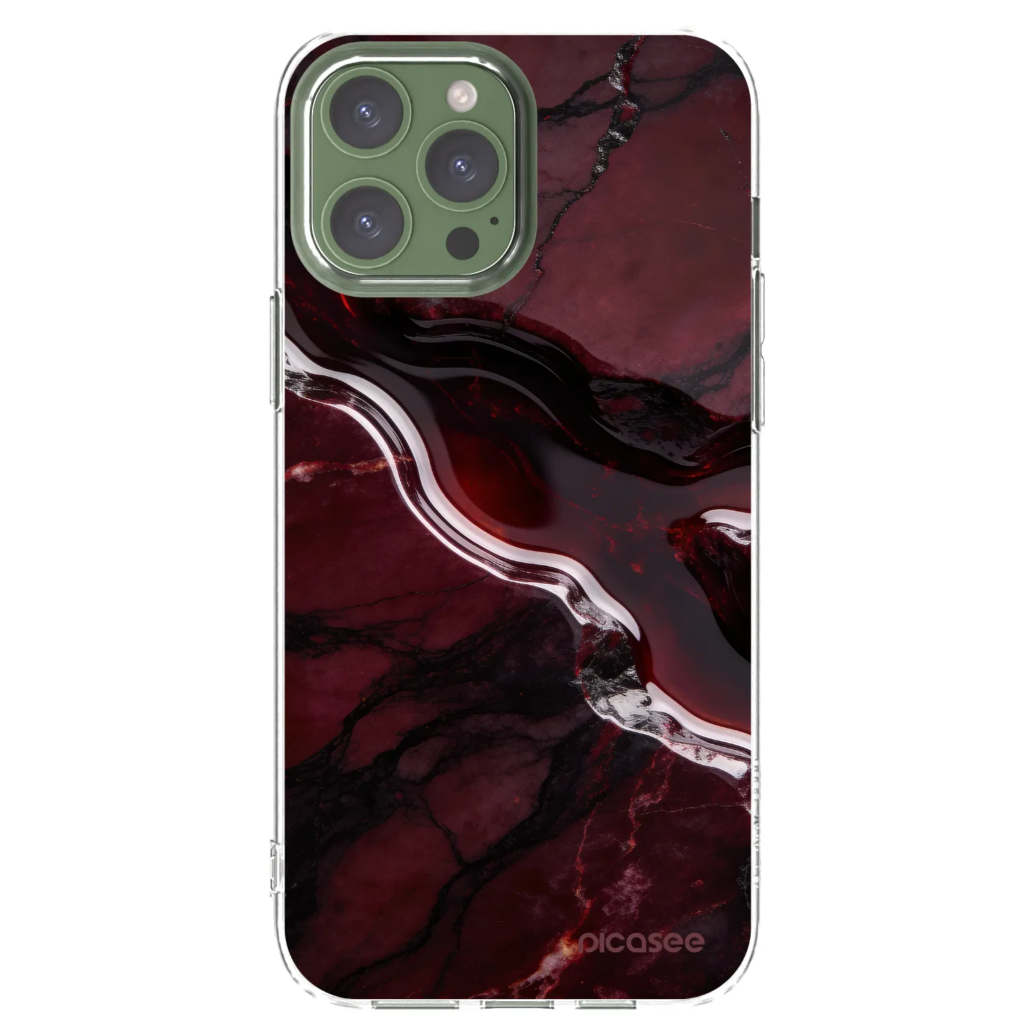 Picasee silikonový průhledný obal pro Apple iPhone 13 Pro Max - Cherry stone