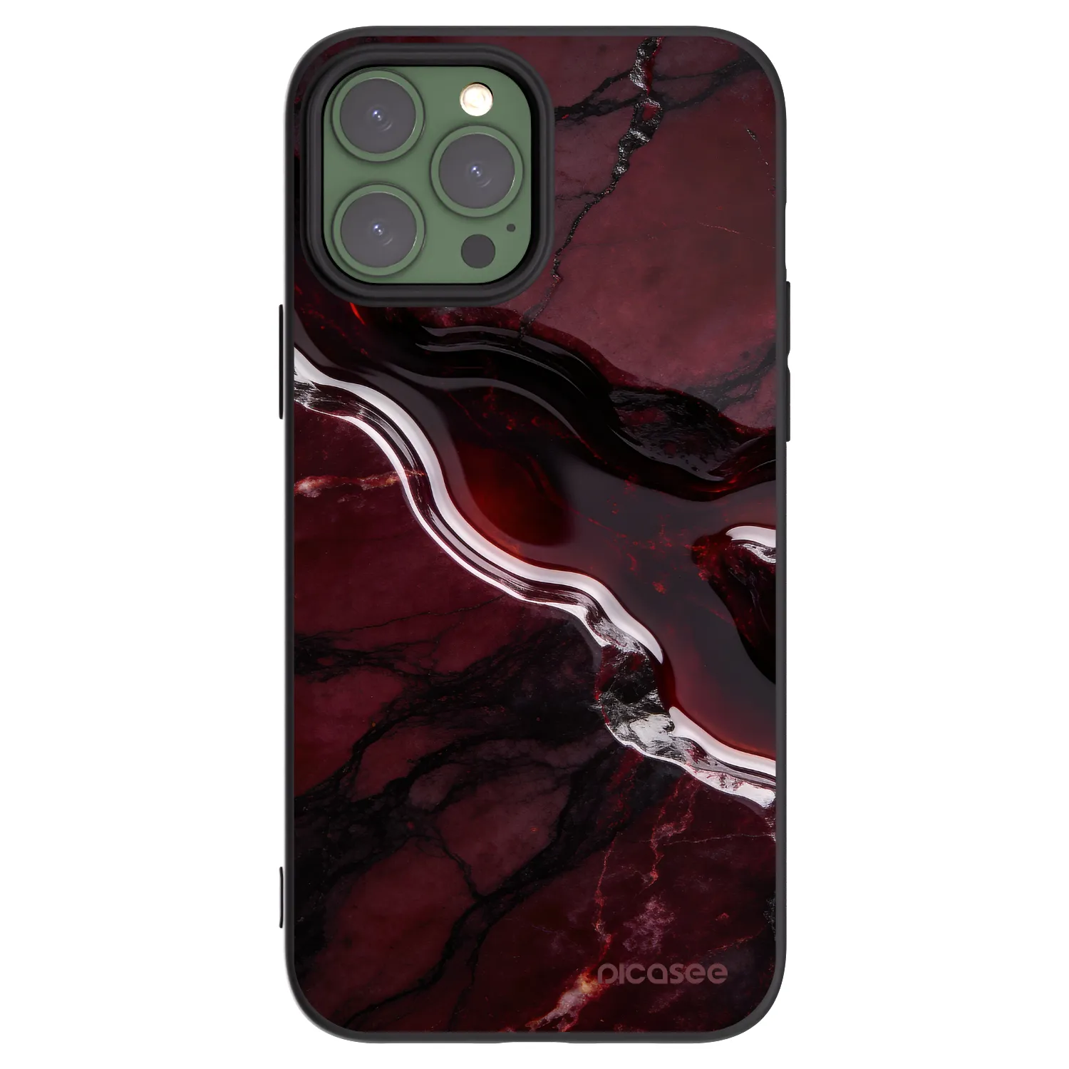 Picasee silikonový černý obal pro Apple iPhone 13 Pro Max - Cherry stone