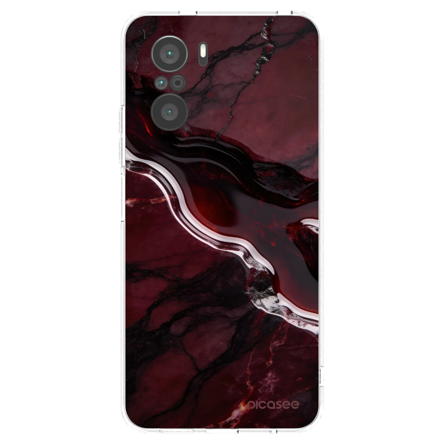 Picasee silikonový průhledný obal pro Xiaomi Poco F3 - Cherry stone
