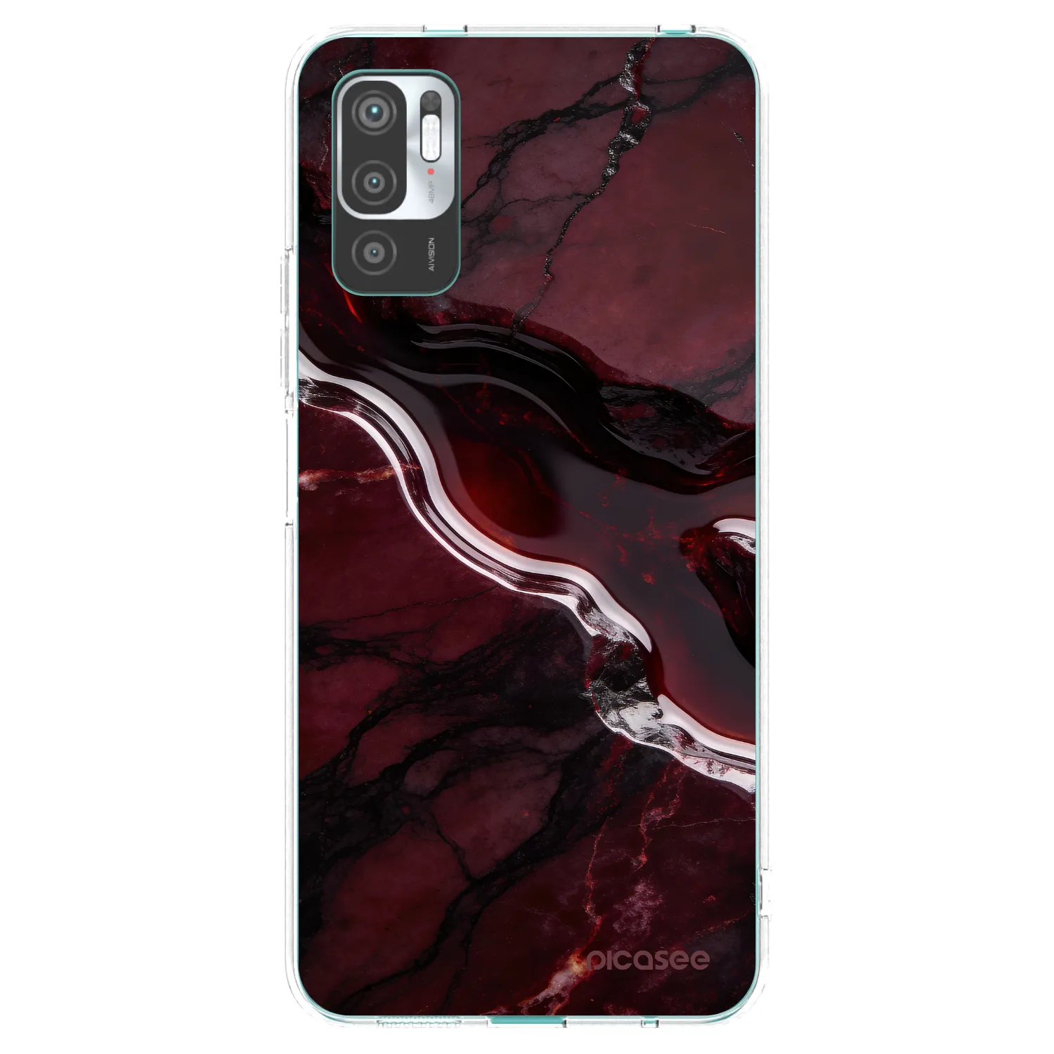 Picasee silikonový průhledný obal pro Xiaomi Redmi Note 10 5G - Cherry stone