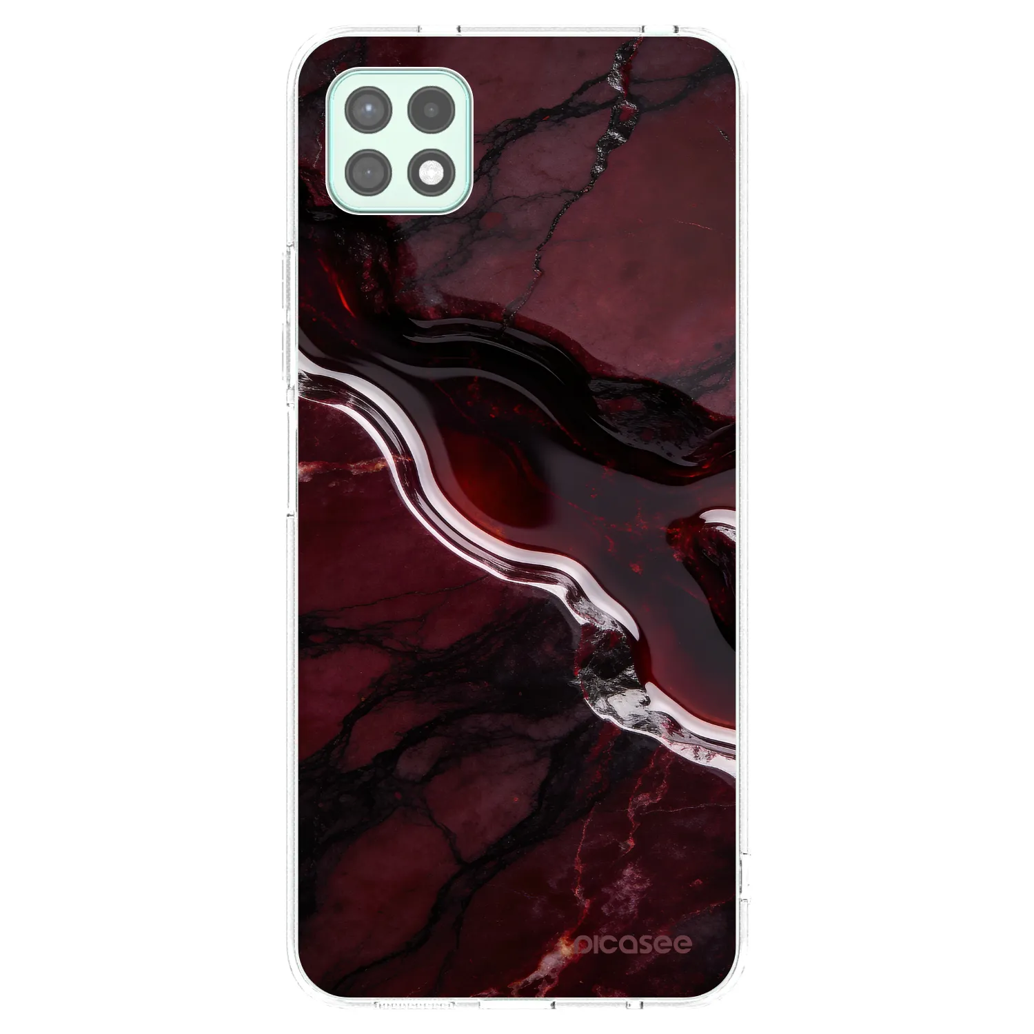 Picasee silikonový průhledný obal pro Samsung Galaxy A22 A226B 5G - Cherry stone