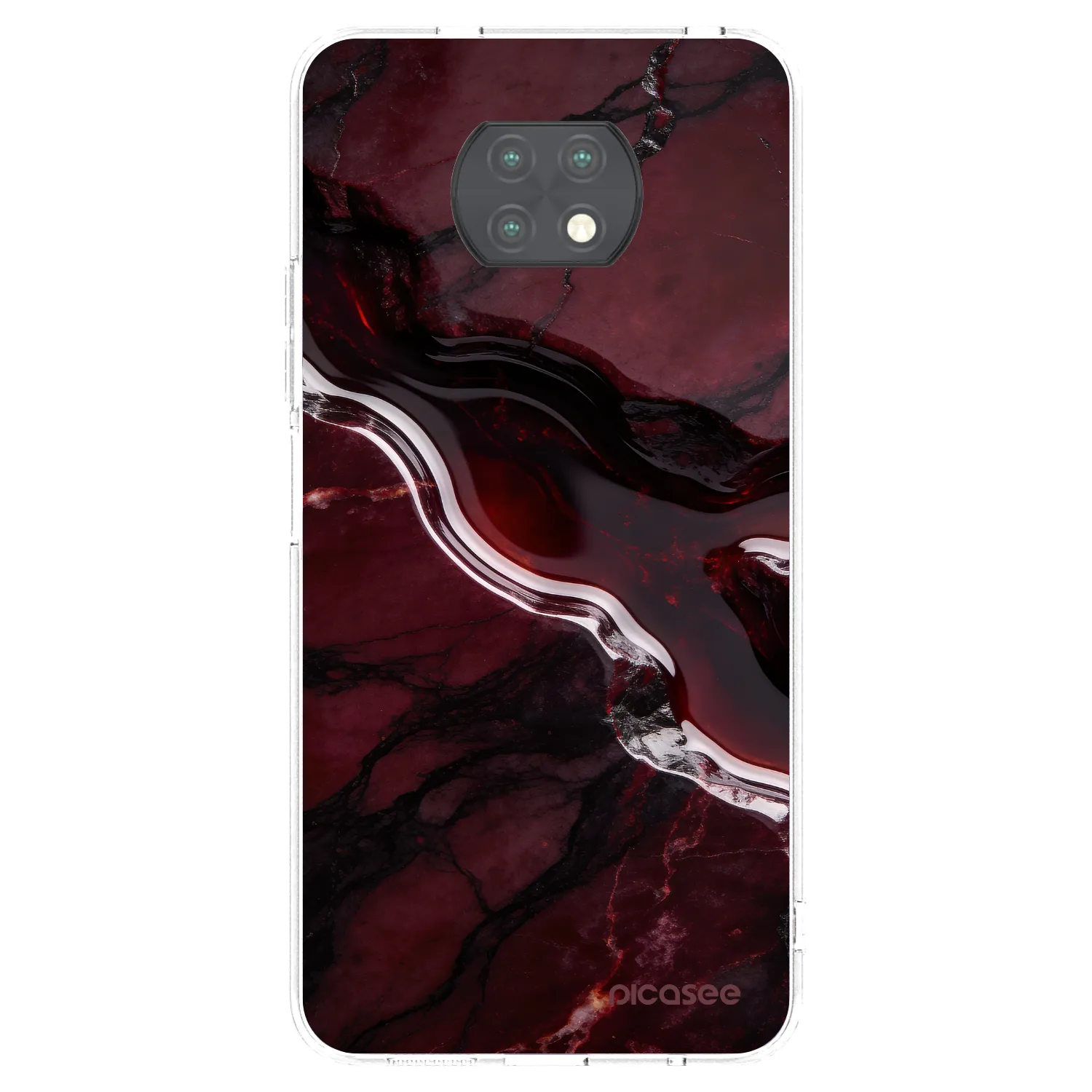 Picasee silikonový průhledný obal pro Xiaomi Redmi Note 9T - Cherry stone