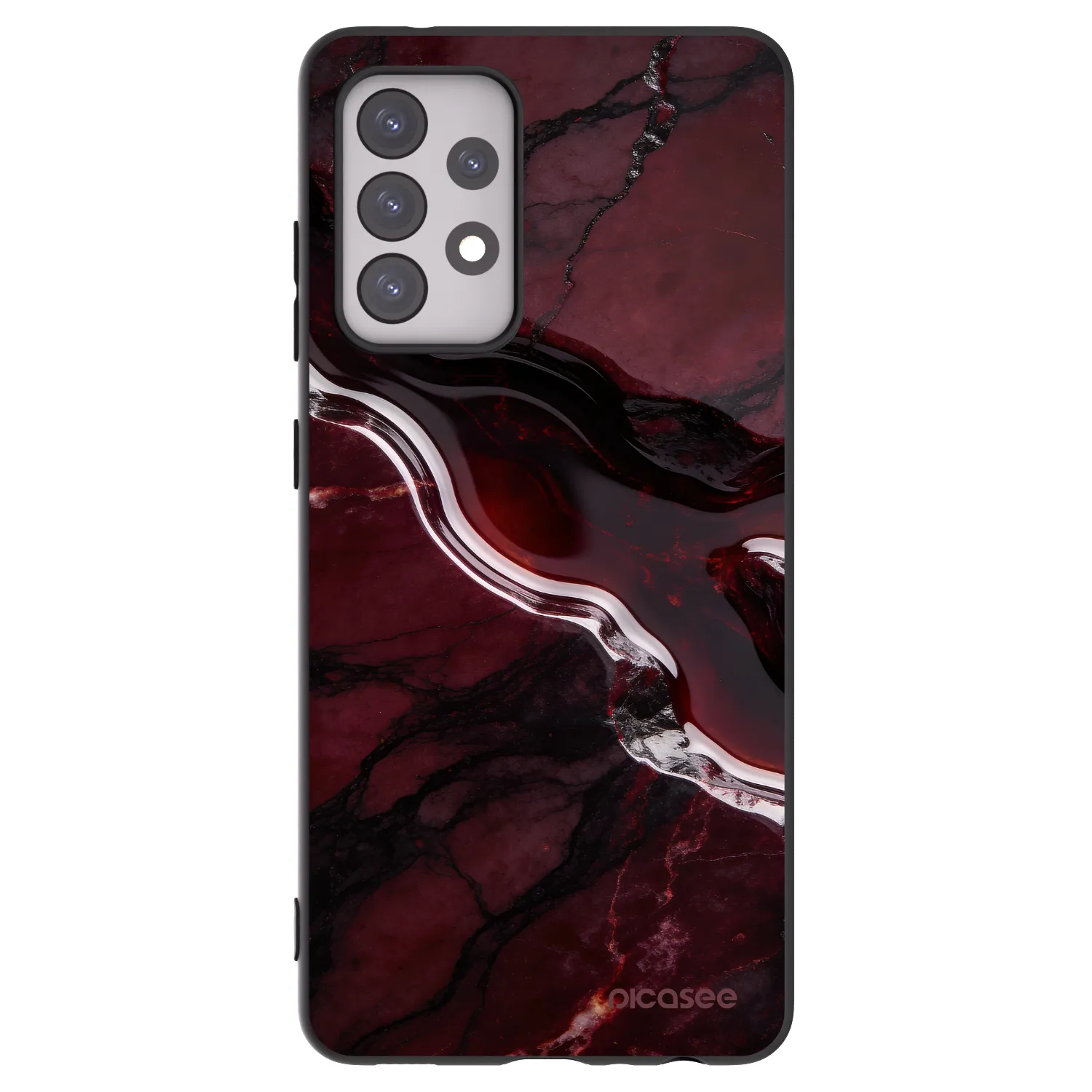 Picasee silikonový černý obal pro Samsung Galaxy A52s 5G A528B - Cherry stone