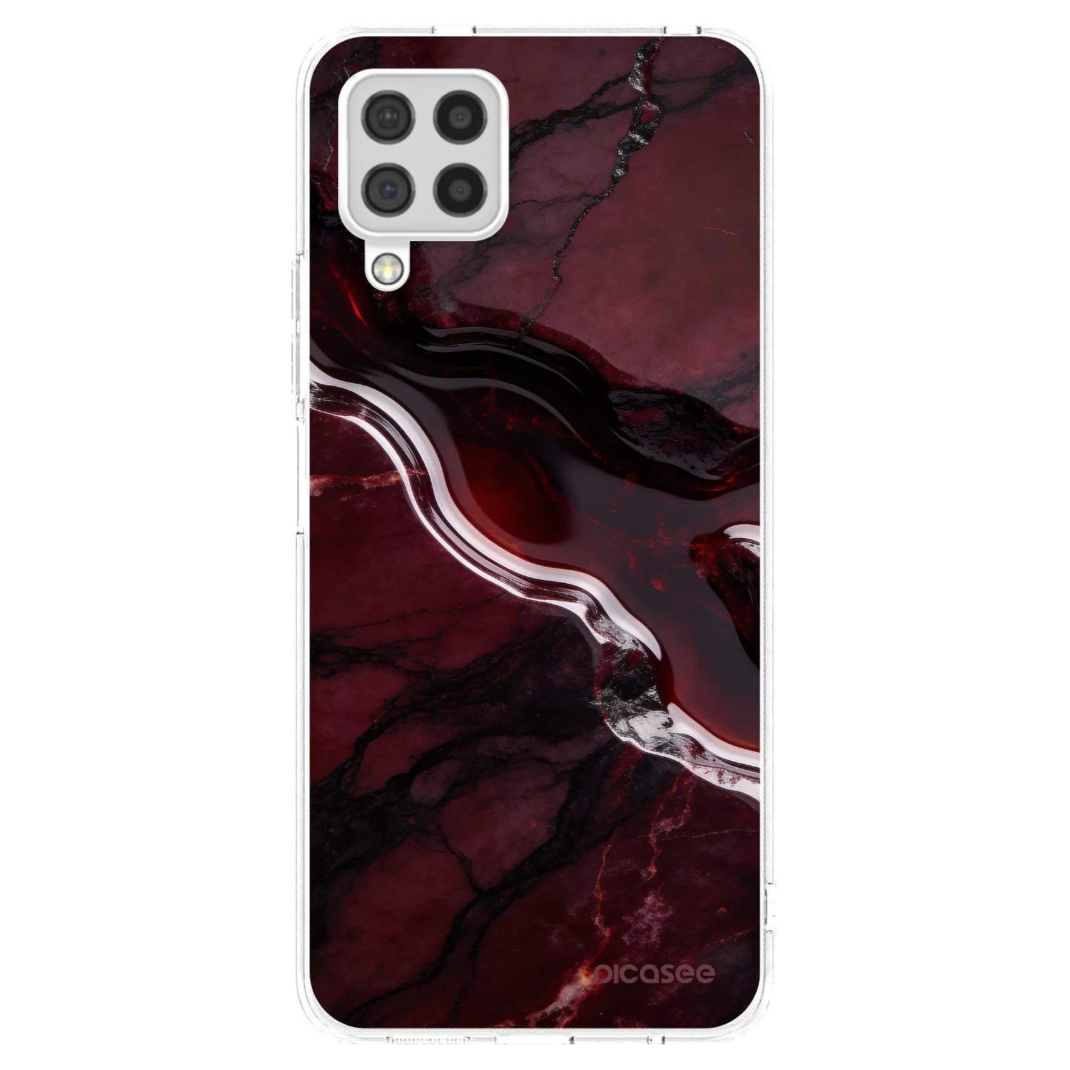 Picasee silikonový průhledný obal pro Samsung Galaxy A22 A225F 4G - Cherry stone