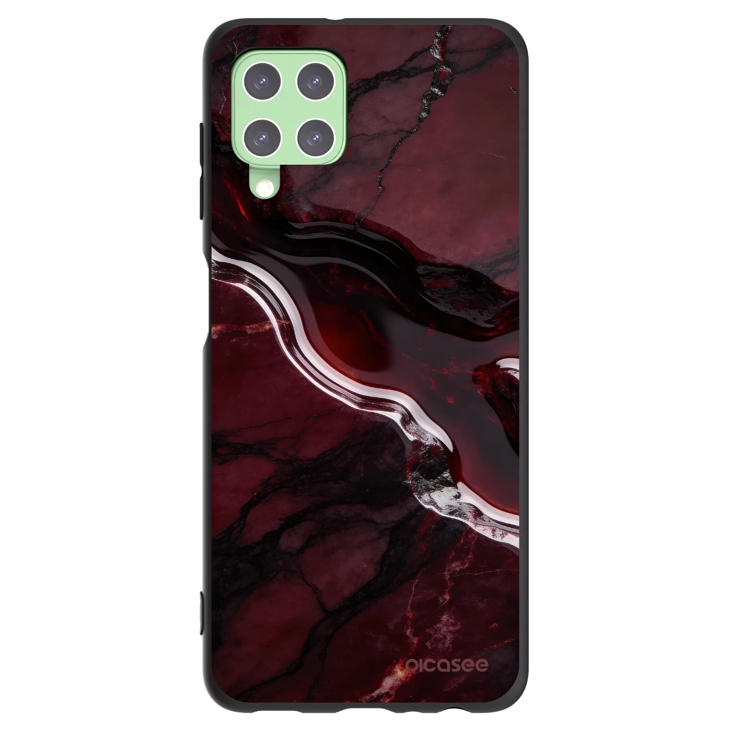Picasee silikonový černý obal pro Samsung Galaxy A22 A225F 4G - Cherry stone