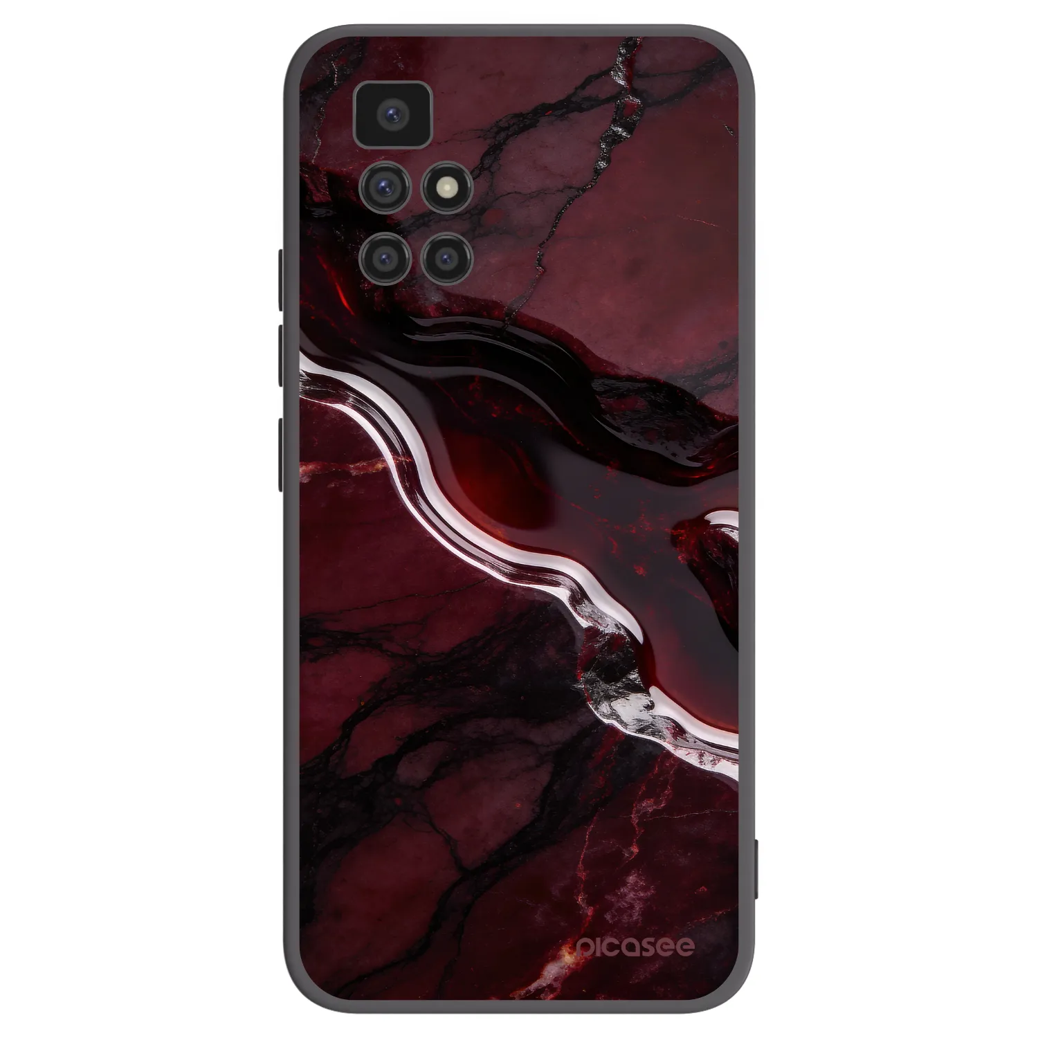 Picasee silikonový černý obal pro Xiaomi Redmi 10 - Cherry stone
