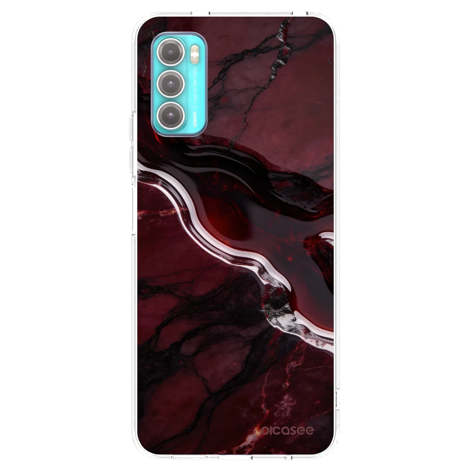 Picasee silikonový průhledný obal pro Motorola Moto G60 - Cherry stone