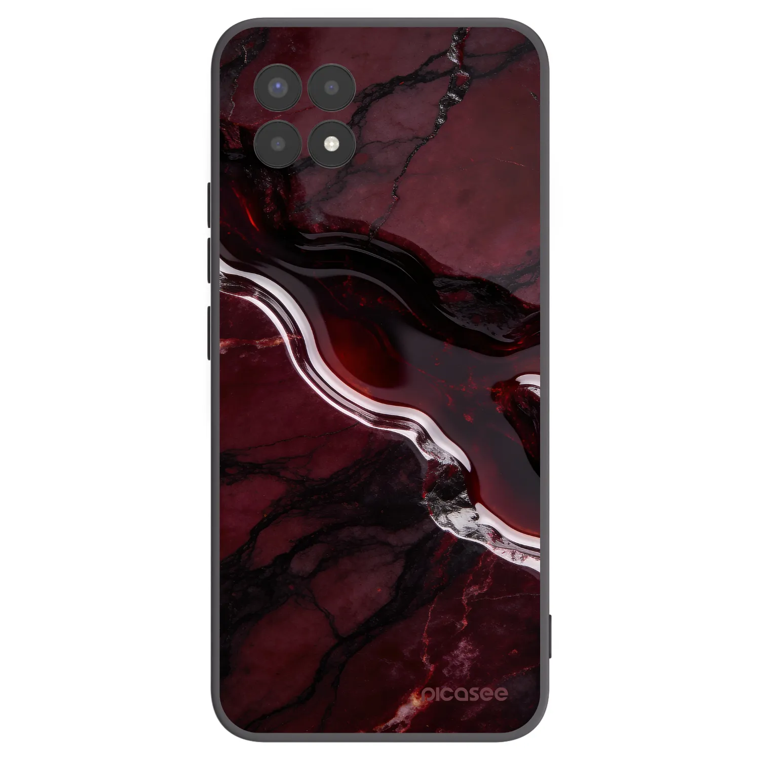 Picasee silikonový černý obal pro Realme 8i - Cherry stone