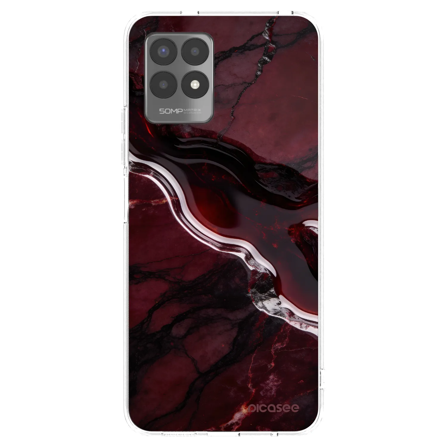 Picasee silikonový průhledný obal pro Realme 8i - Cherry stone