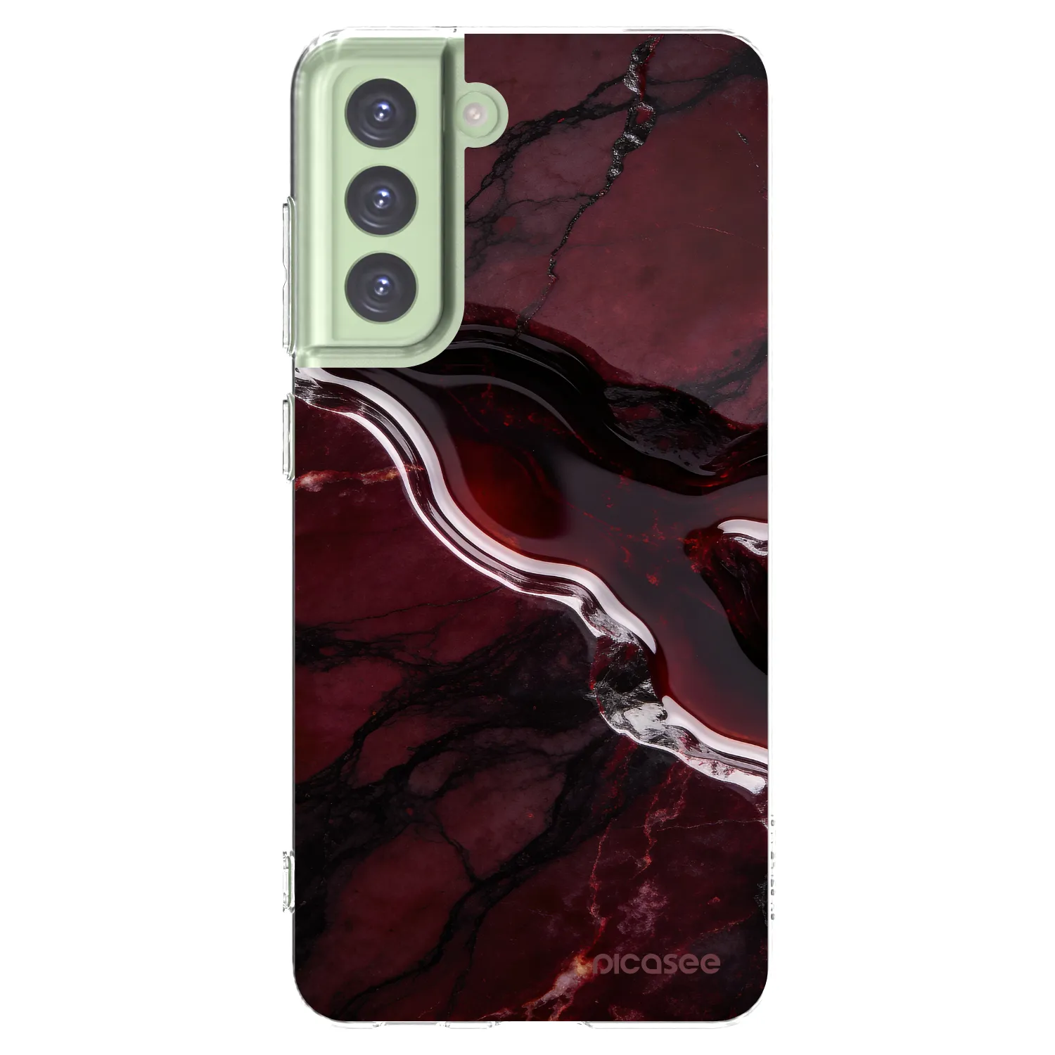 Picasee silikonový průhledný obal pro Samsung Galaxy S21 FE 5G - Cherry stone