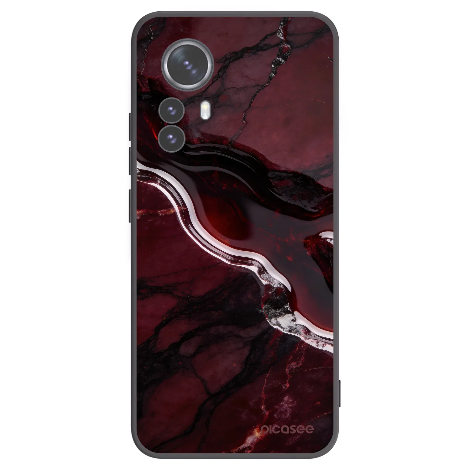 Picasee silikonový černý obal pro Xiaomi 12 Pro - Cherry stone