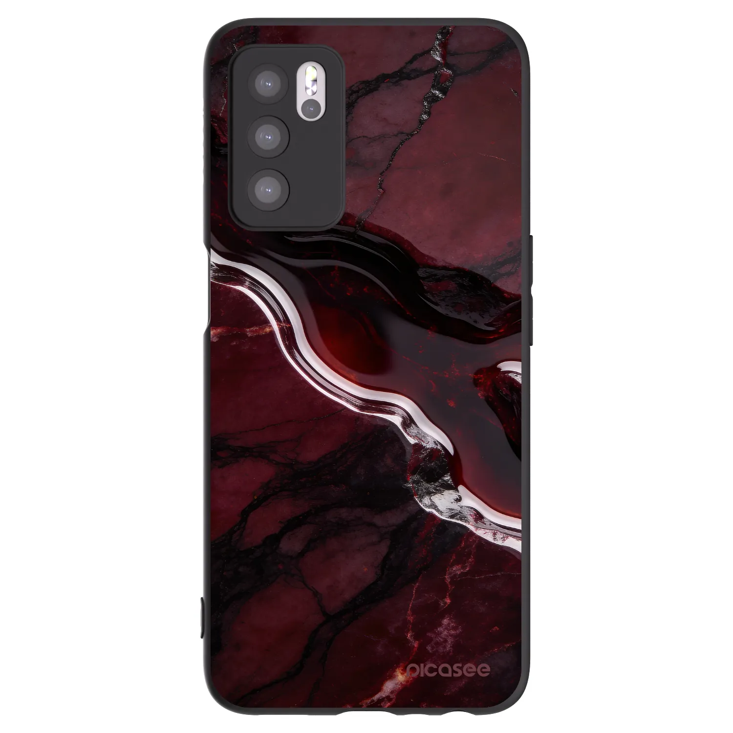 Picasee silikonový černý obal pro OPPO A16 - Cherry stone