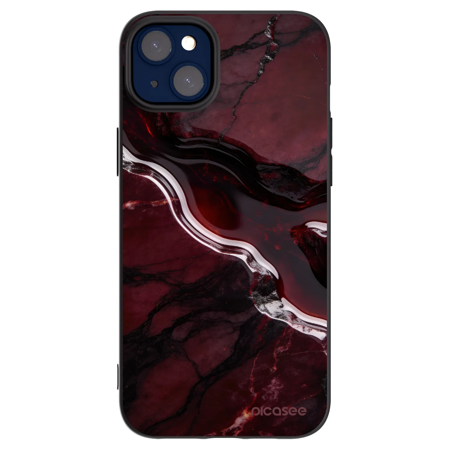Picasee silikonový černý obal pro Apple iPhone 14 Plus - Cherry stone