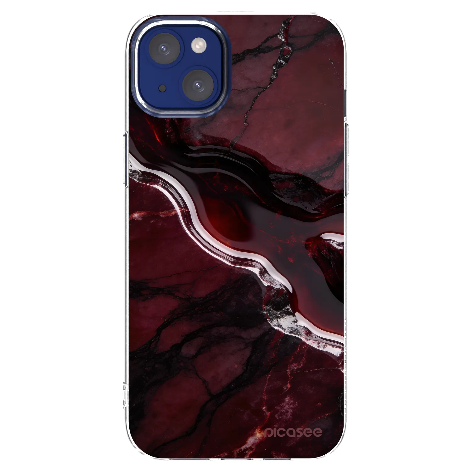 Picasee silikonový průhledný obal pro Apple iPhone 14 Plus - Cherry stone