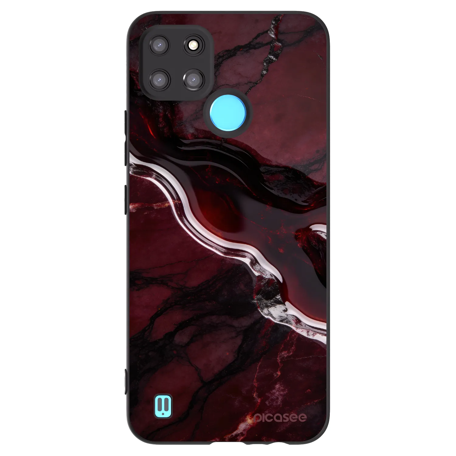 Picasee silikonový černý obal pro Realme C21Y - Cherry stone