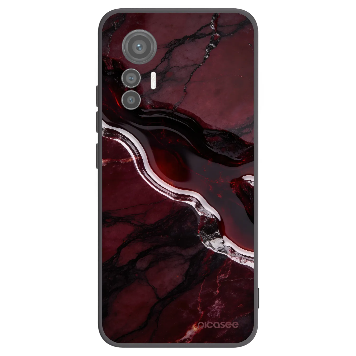 Picasee silikonový černý obal pro Xiaomi 12 Lite - Cherry stone