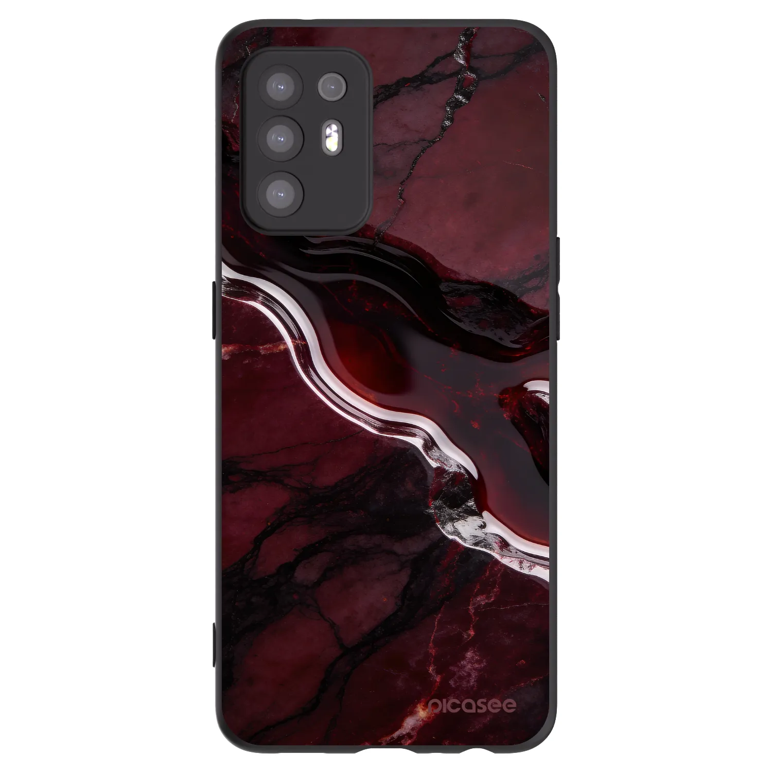 Picasee silikonový černý obal pro OPPO A94 5G - Cherry stone