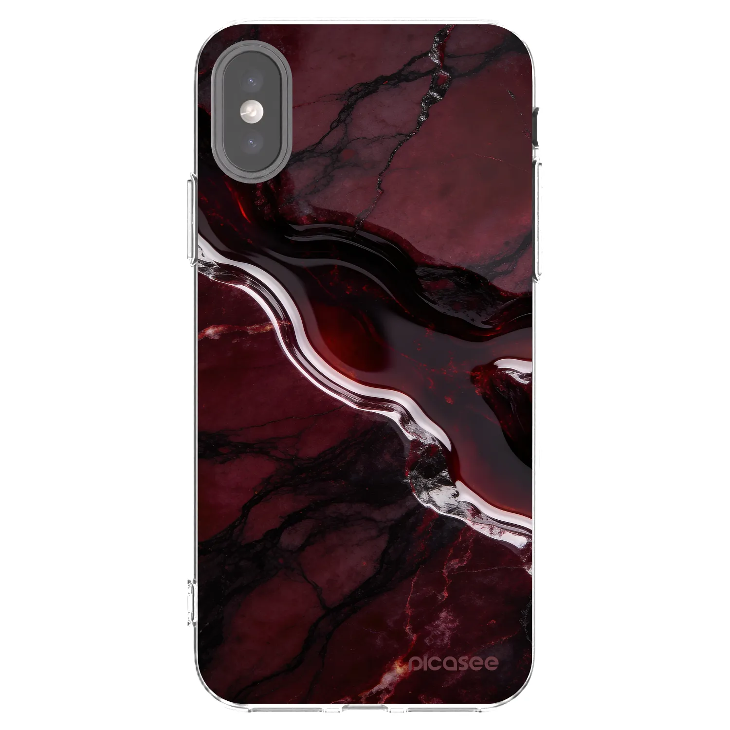 Picasee silikonový průhledný obal pro Apple iPhone X/XS - Cherry stone