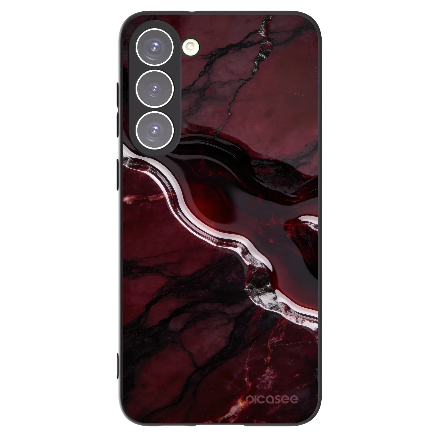 Picasee silikonový černý obal pro Samsung Galaxy S23+ 5G - Cherry stone