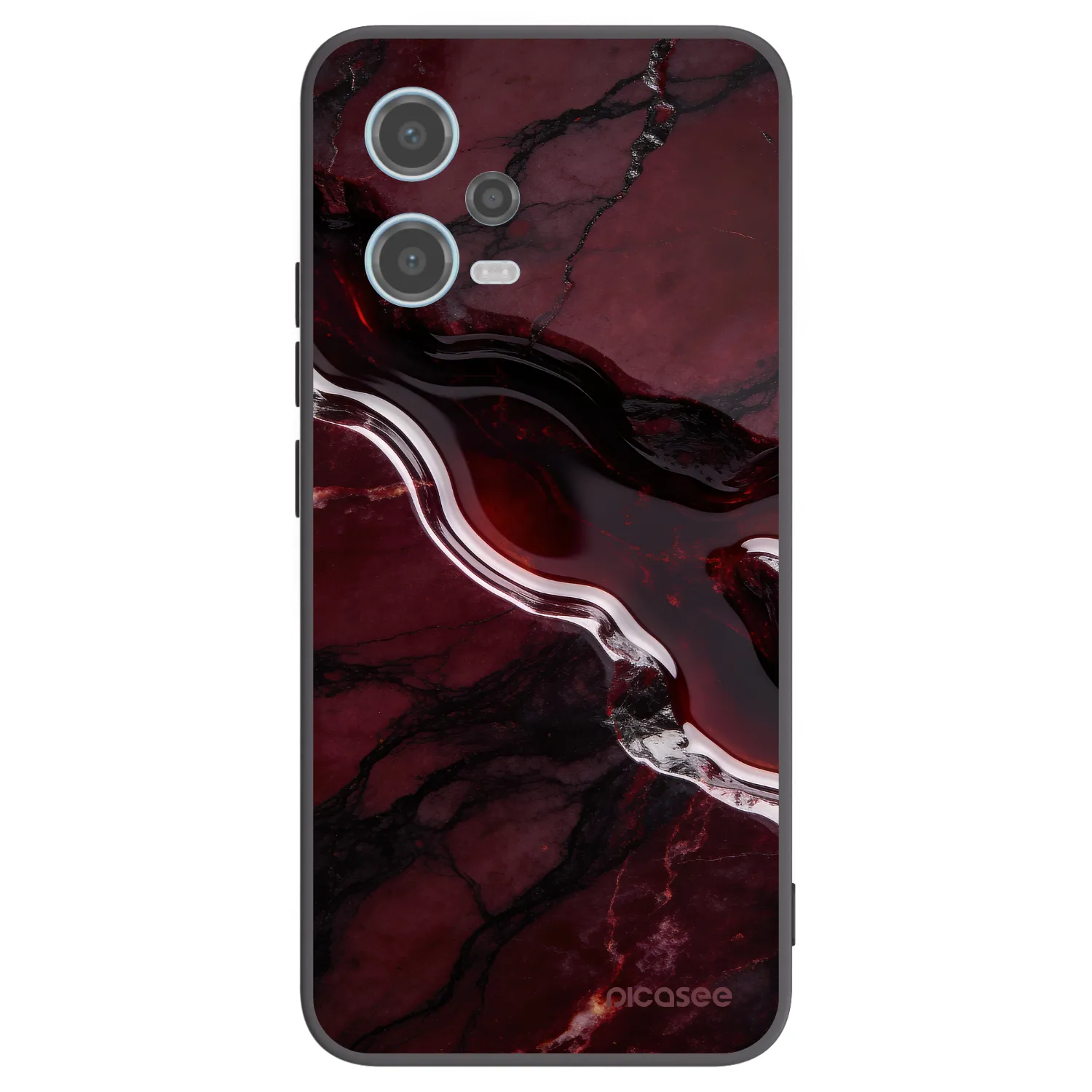 Picasee silikonový černý obal pro Xiaomi Redmi Note 12 5G - Cherry stone