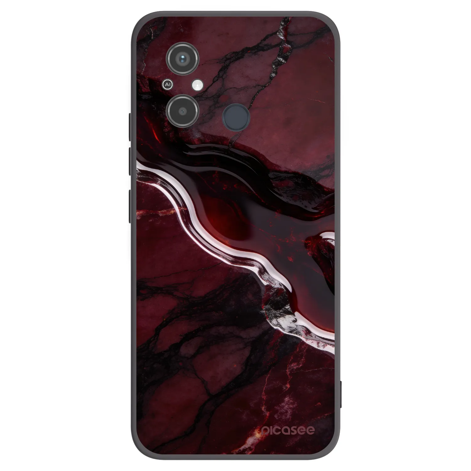 Picasee silikonový černý obal pro Xiaomi Redmi 12C - Cherry stone