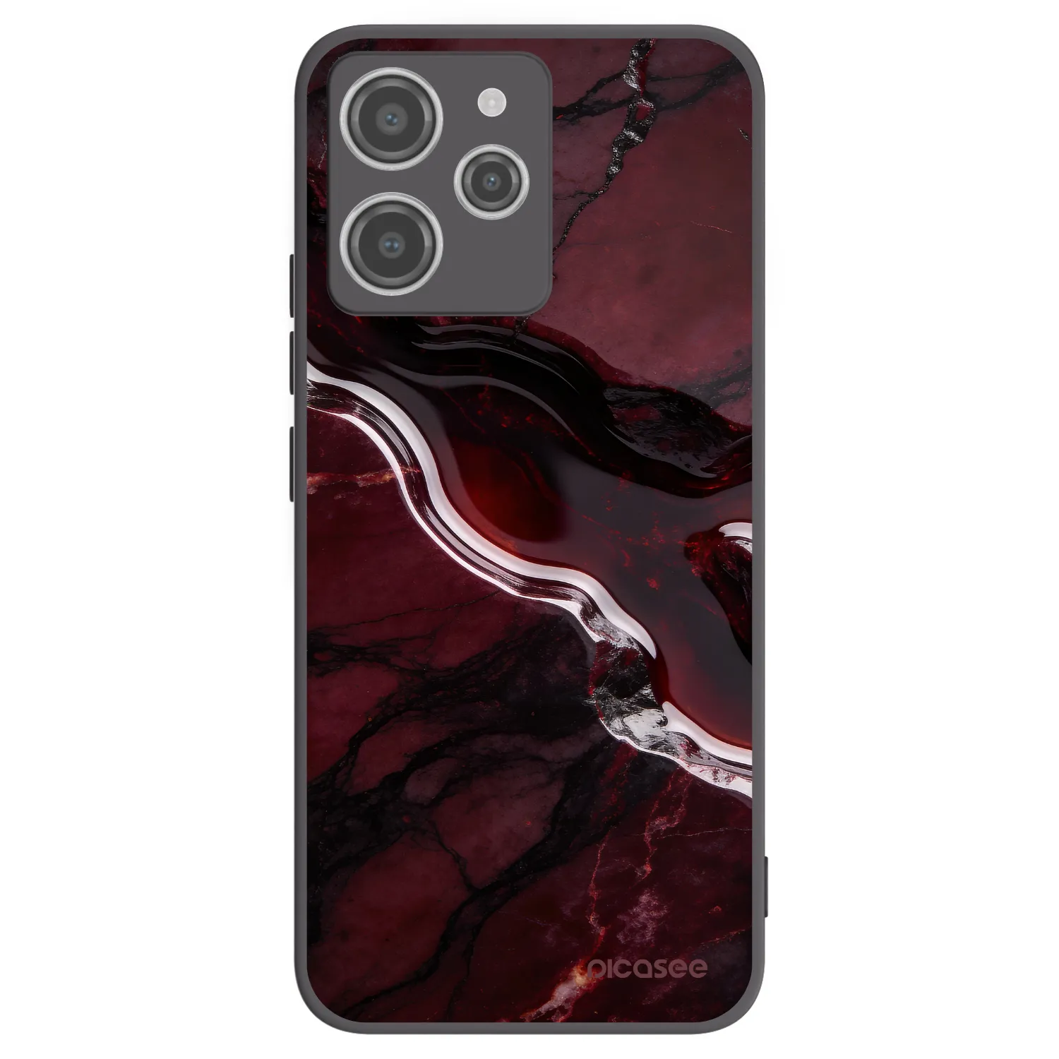 Picasee silikonový černý obal pro Xiaomi Redmi 12 4G - Cherry stone