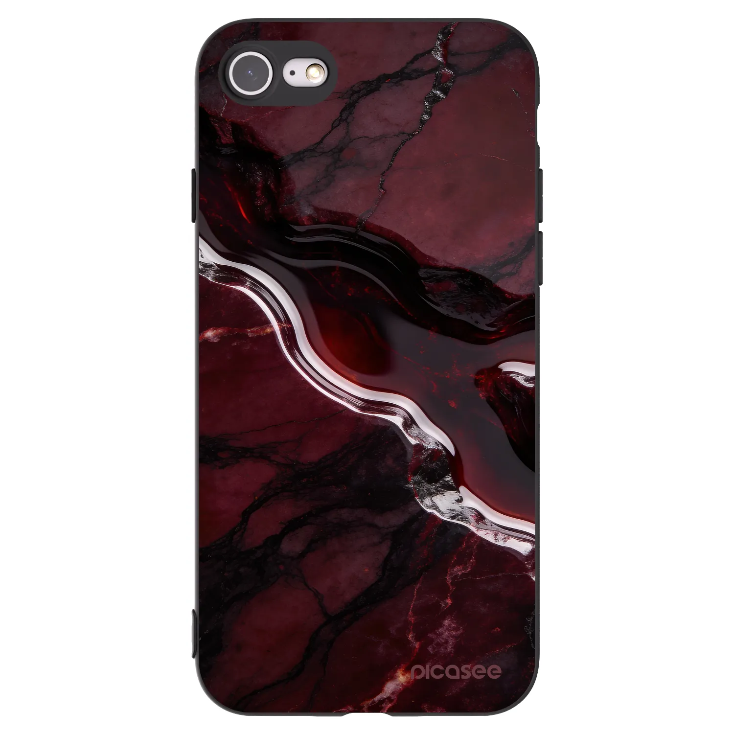 Picasee silikonový černý obal pro Apple iPhone 7 - Cherry stone