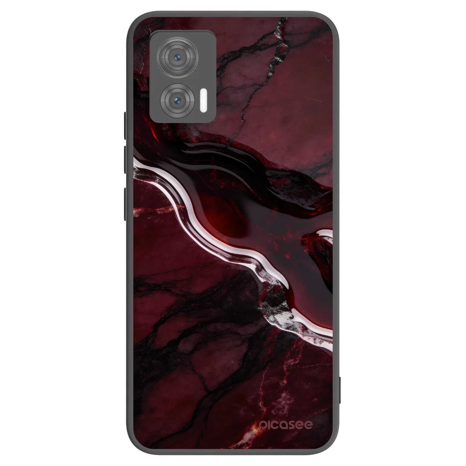 Picasee silikonový černý obal pro Motorola Edge 30 Neo - Cherry stone