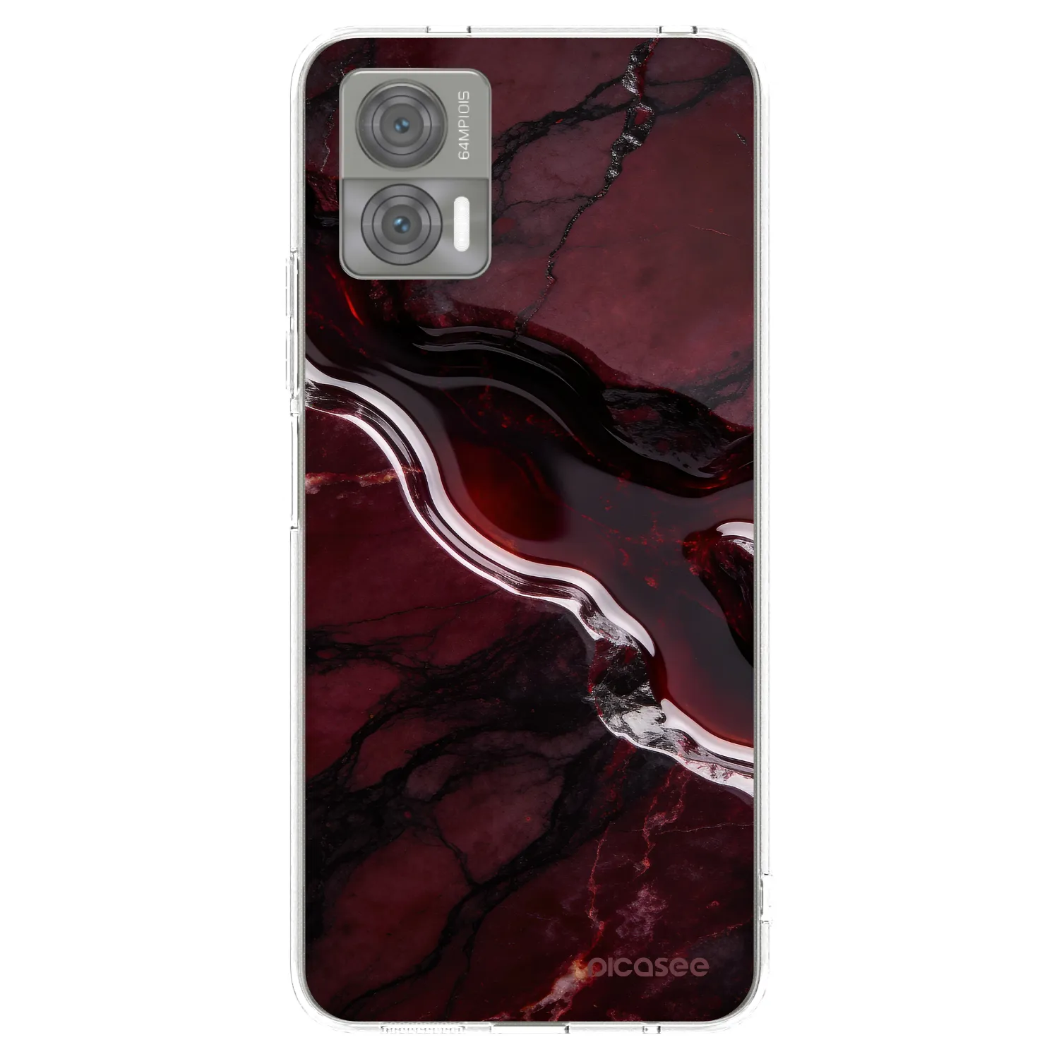 Picasee silikonový průhledný obal pro Motorola Edge 30 Neo - Cherry stone