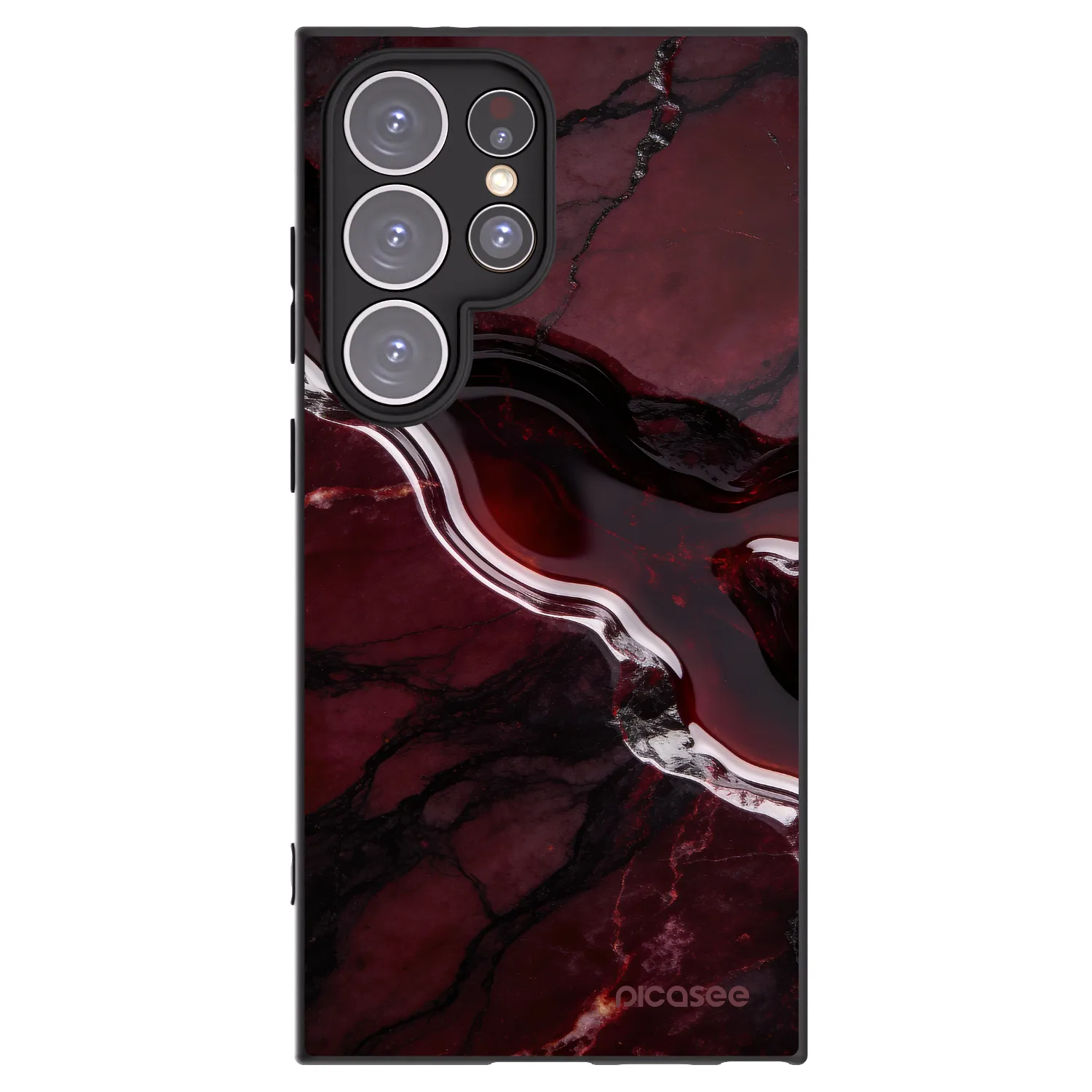Picasee silikonový černý obal pro Samsung Galaxy S24 Ultra S928B 5G - Cherry stone