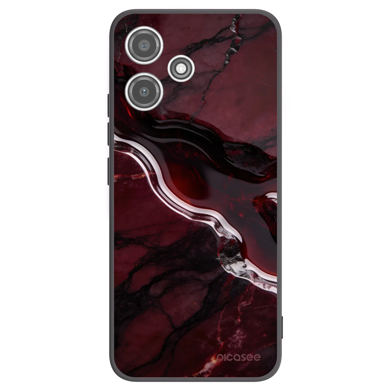 Picasee silikonový černý obal pro Xiaomi Redmi 12 5G - Cherry stone