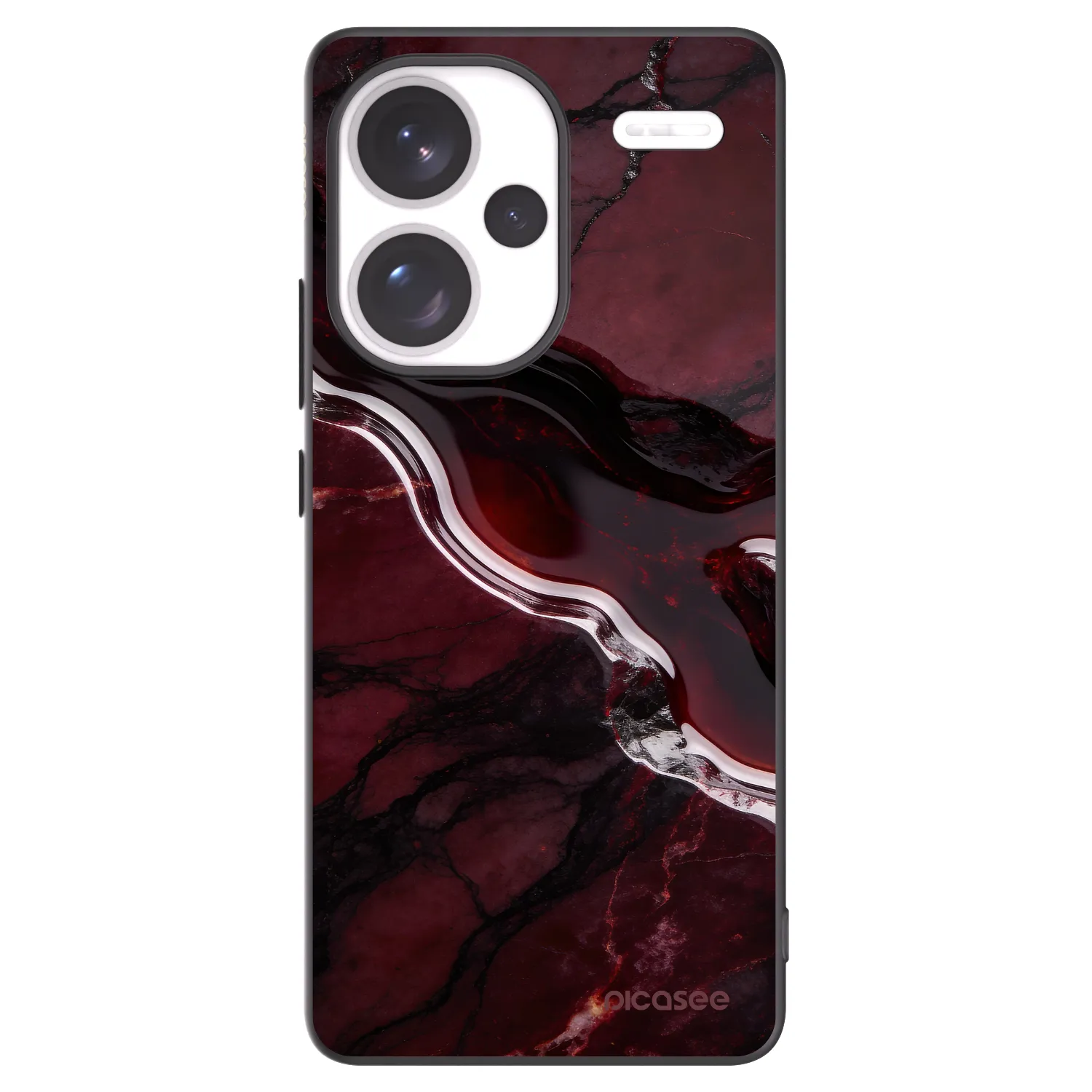 Picasee silikonový černý obal pro Xiaomi Redmi Note 13 Pro+ 5G - Cherry stone