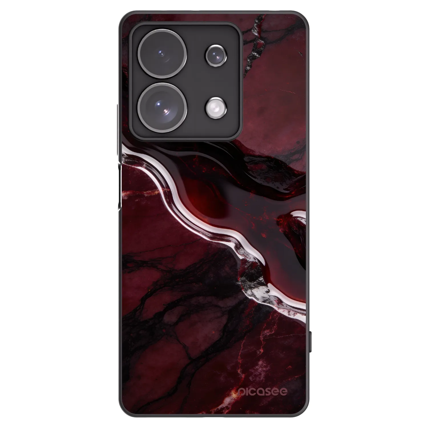 Picasee silikonový černý obal pro Xiaomi Redmi Note 13 Pro 4G - Cherry stone