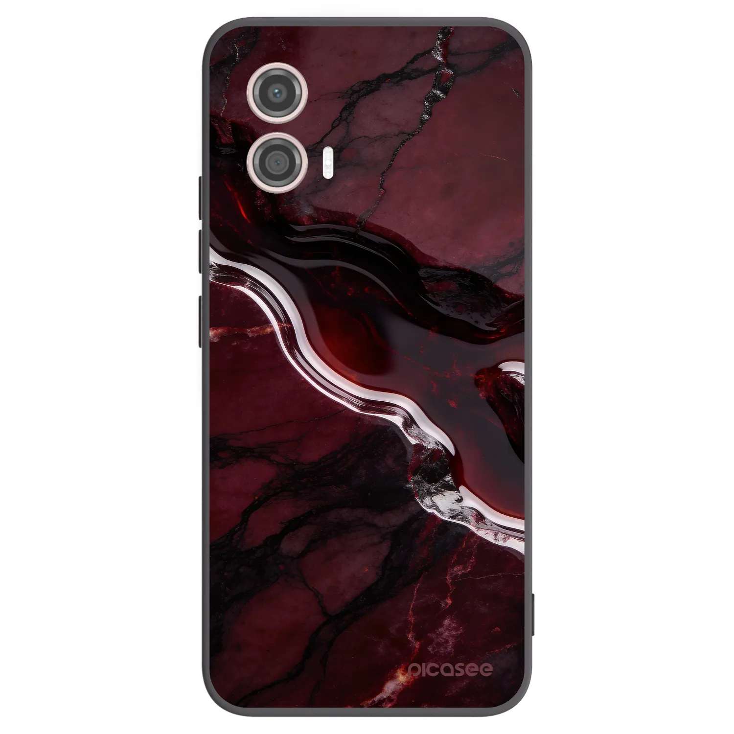 Picasee silikonový černý obal pro Motorola Moto G53 5G - Cherry stone