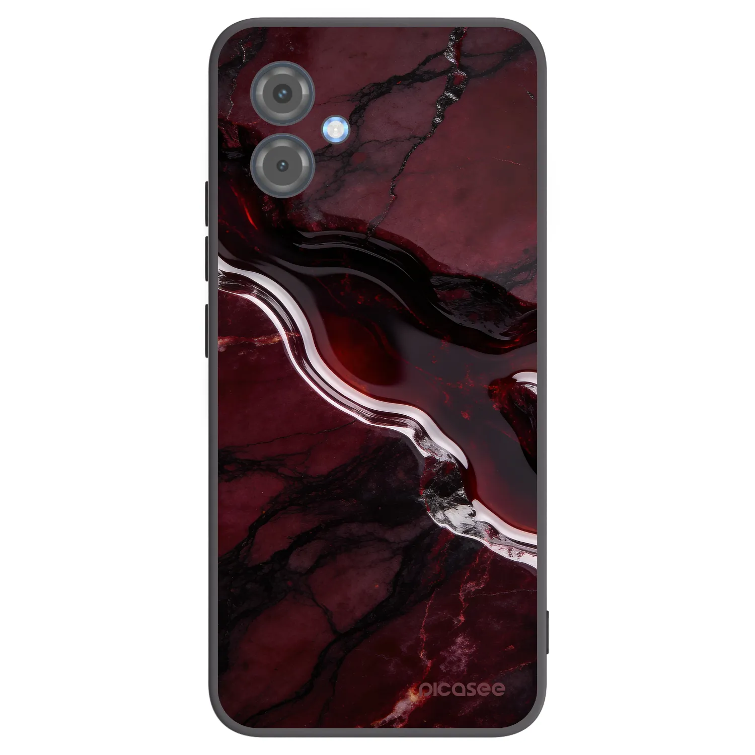Picasee silikonový černý obal pro Motorola Moto G14 - Cherry stone