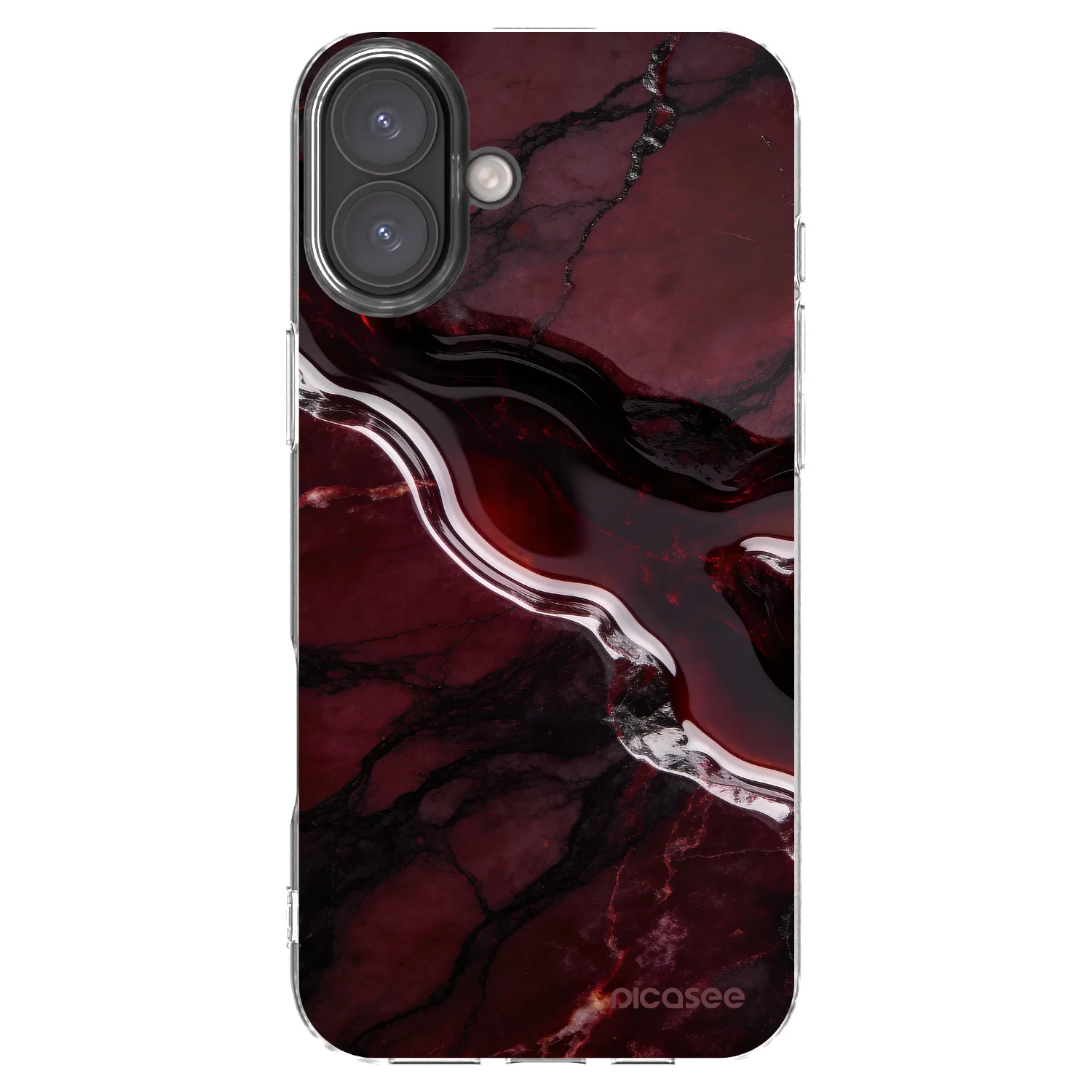 Picasee silikonový průhledný obal pro Apple iPhone 16 Plus - Cherry stone