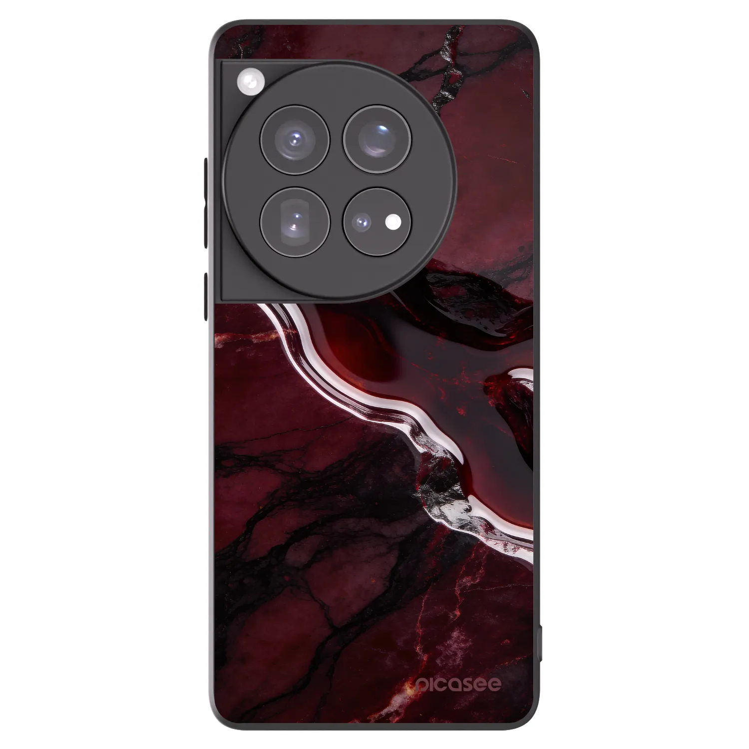 Picasee silikonový černý obal pro OnePlus 12 5G - Cherry stone
