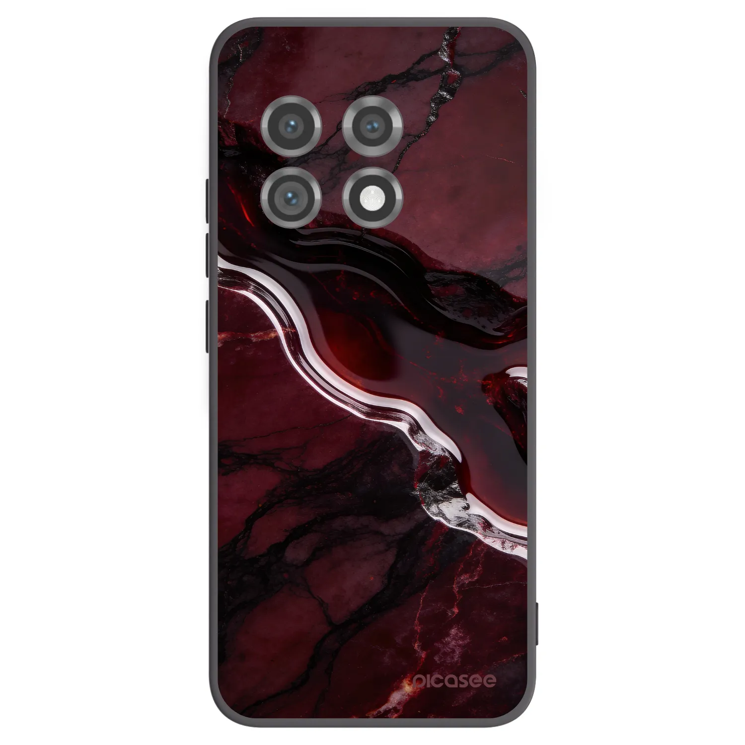 Picasee silikonový černý obal pro OnePlus 11 5G - Cherry stone